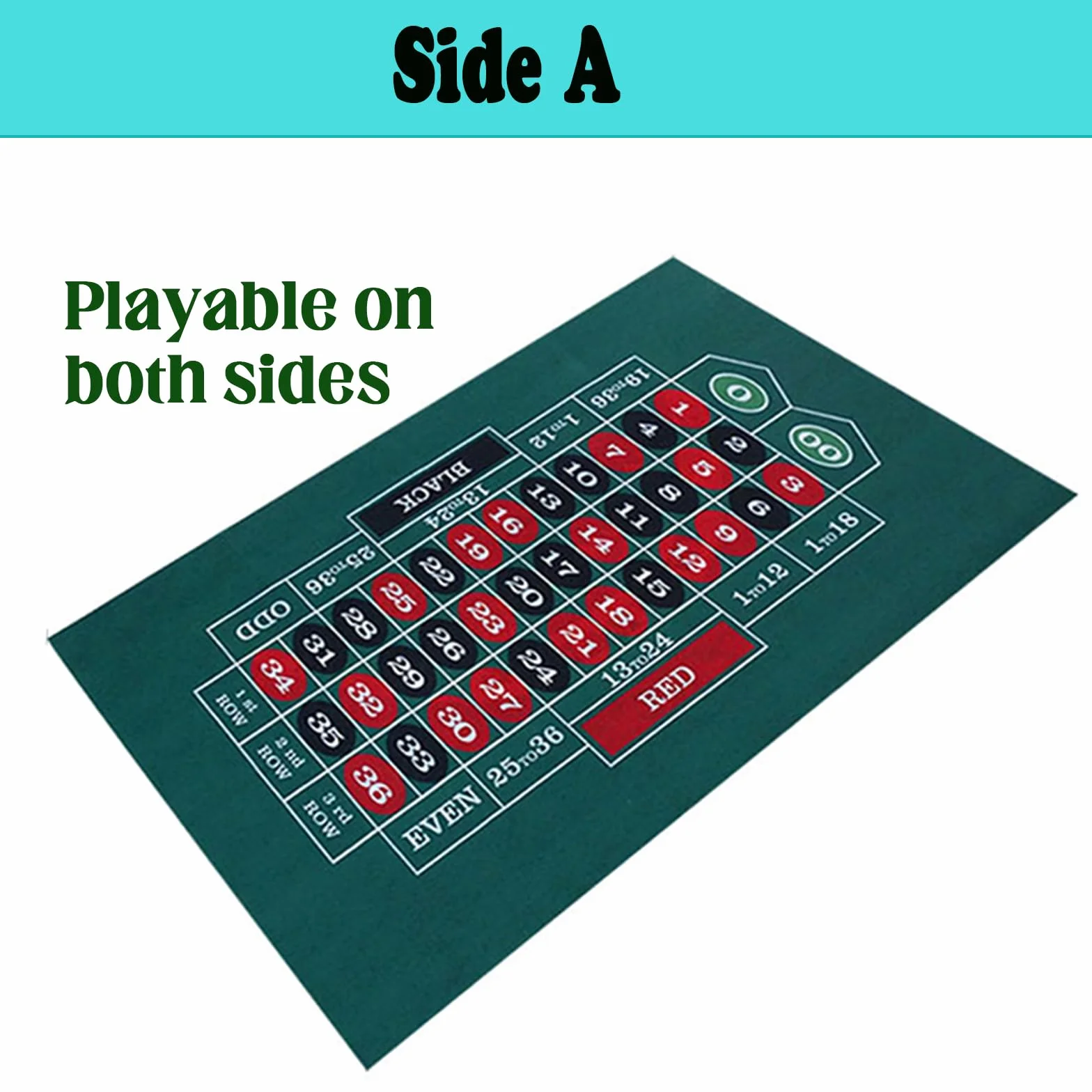 Alfombrilla de póquer 60x90 cm doble cara fieltro juego de mesa