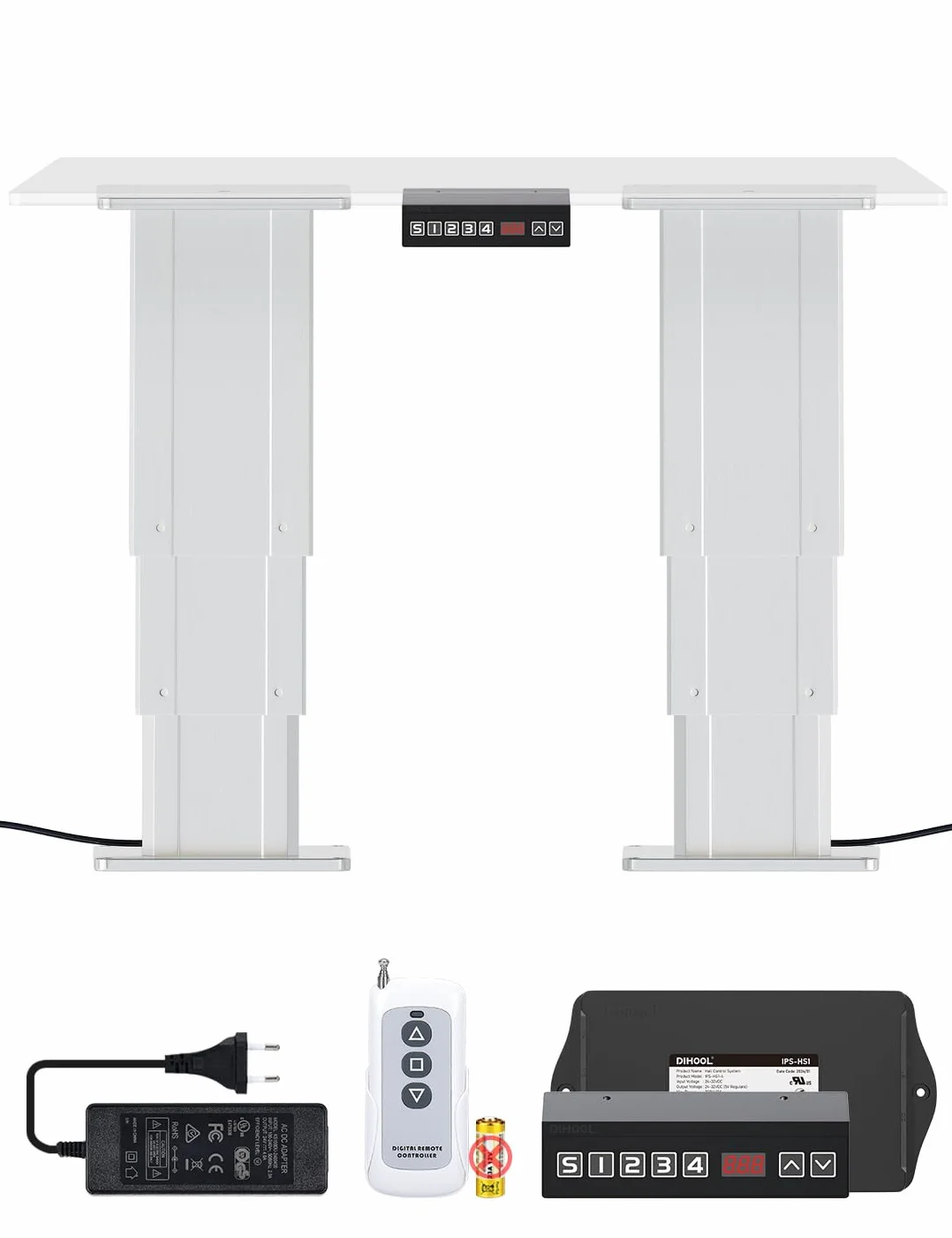 DIHOOL Plataforma de elevación síncrona de 2 piezas de la columna de elevación eléctrica (capacidad de carga 120kg, altura de elevación 375mm)