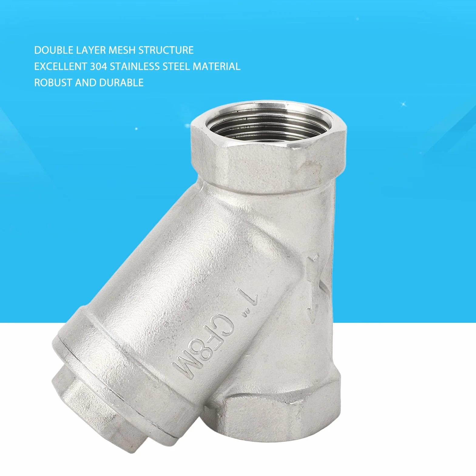 Filtro tipo Y Tubo de filtro de acero inoxidable DN25 de 1 pulgada para agua, aceite, gas