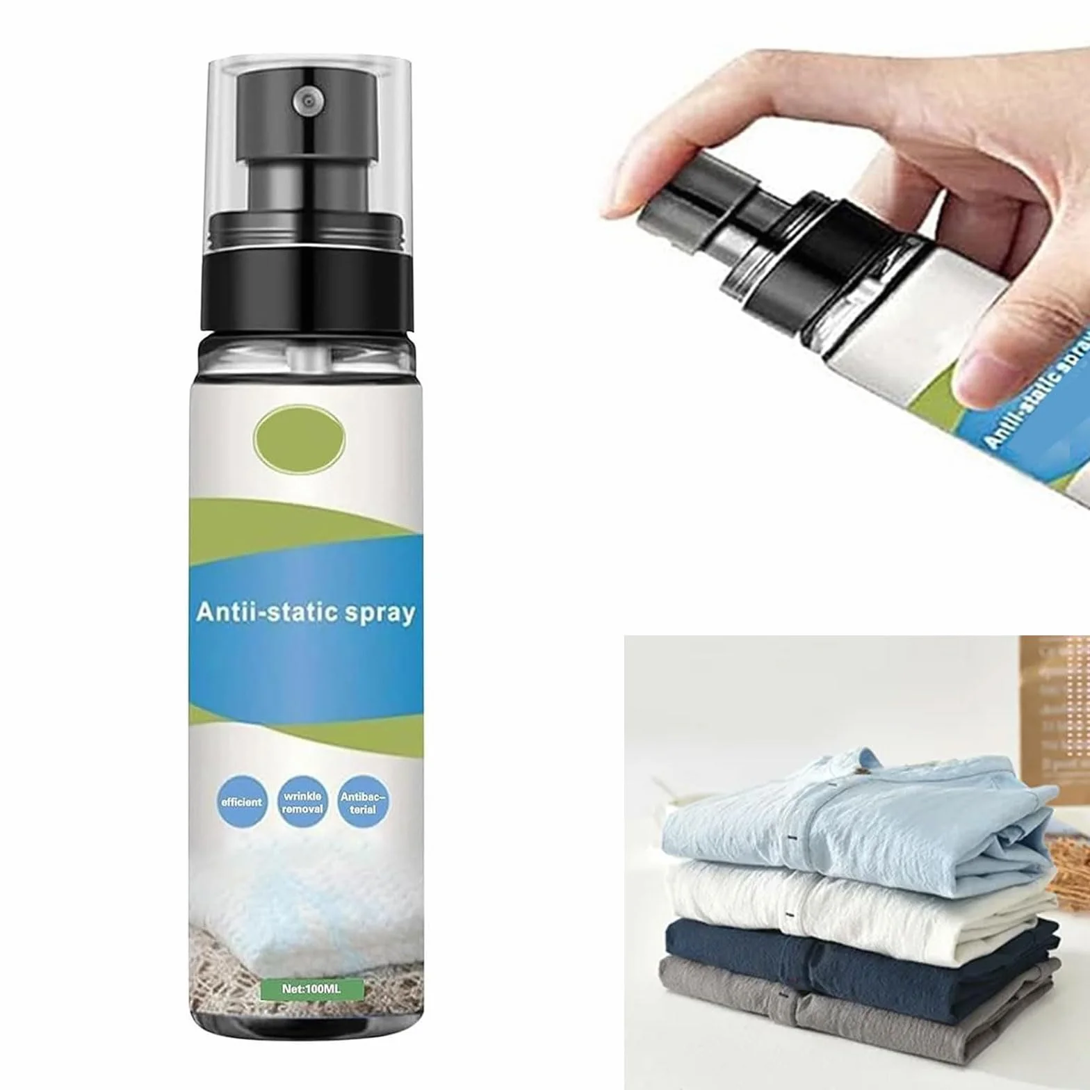 Spray Antiestático 100ml para Ropa y Muebles
