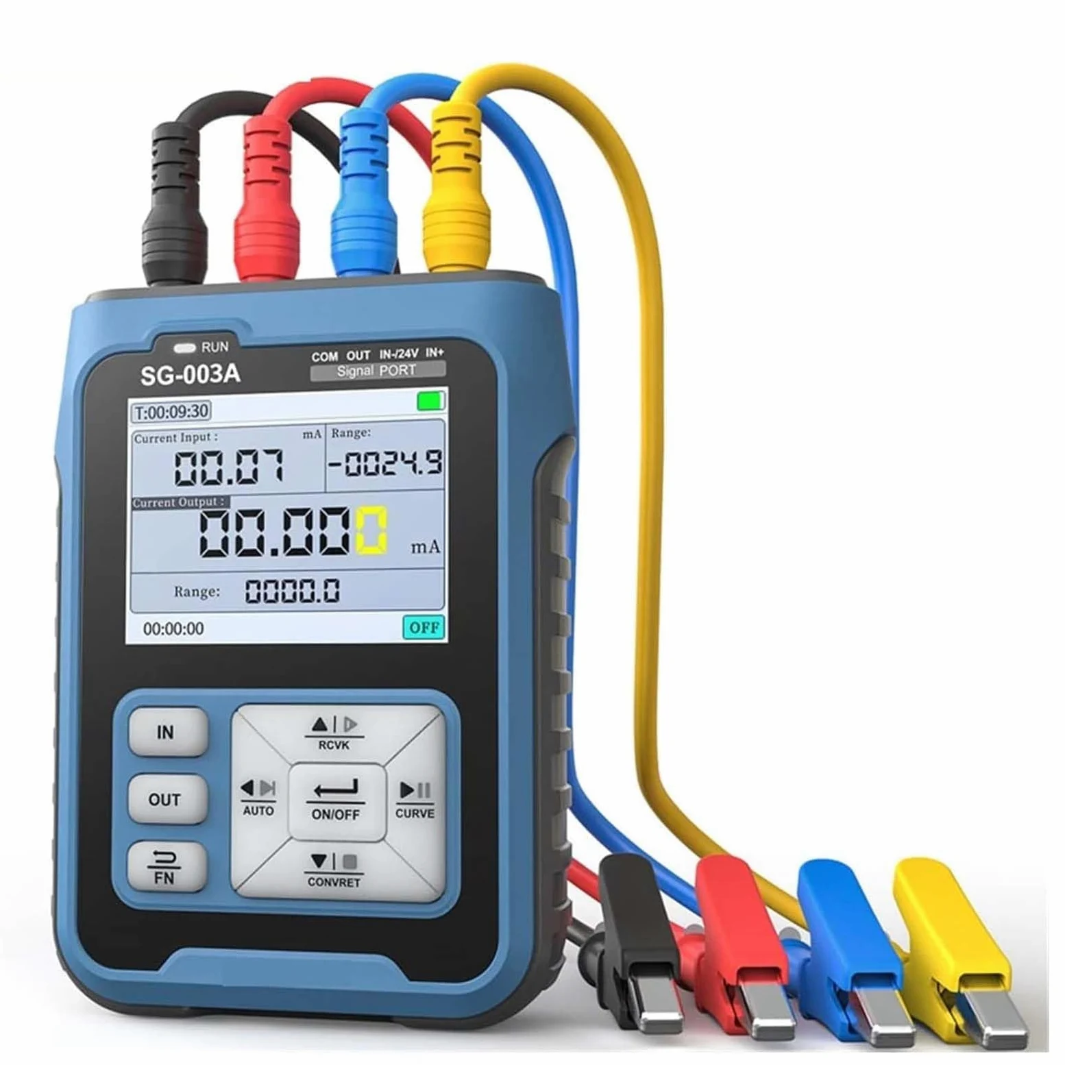 SG-003A 4-20mA 0-24V Generador de Señal 2.4"Voltaje de Corriente Ajustable Simulador Analógico Fuentes Transmisor Calibrador para Pruebas de PLC Curva en Tiempo Real Recargable