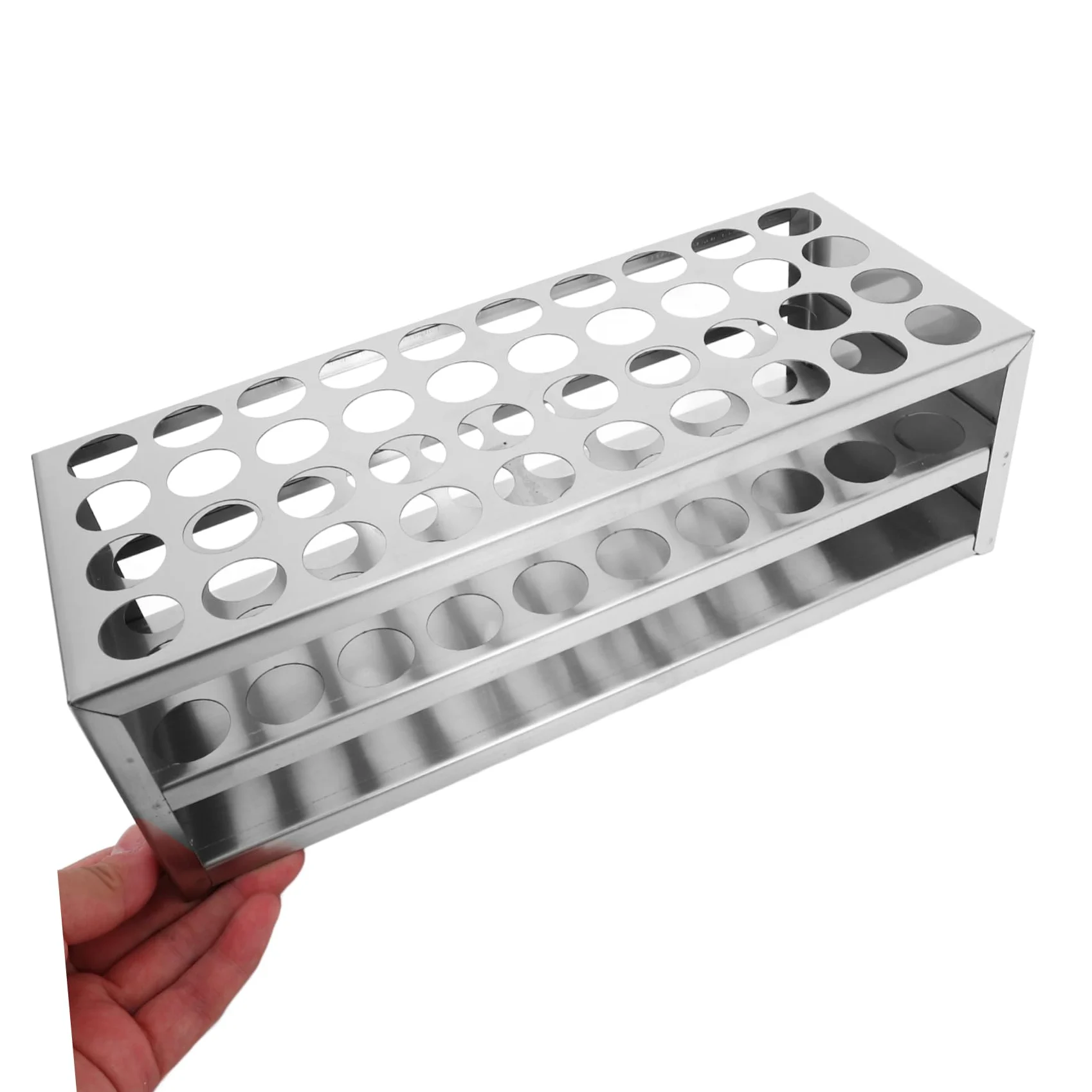 Mobestech 3piezas Soporte De Tubos De Ensayo De Inoxidable De Organizador Portátil Para Laboratorio Compatible Tubos Para Mejorar La Eficiencia Experimentos
