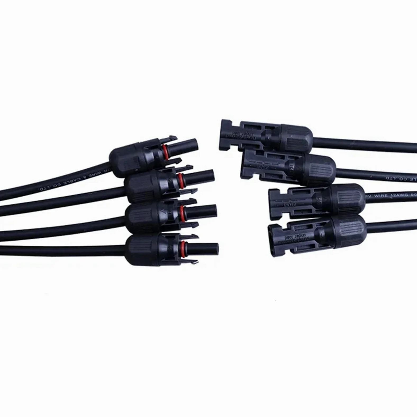 1/5/20/100 juegos de conectores solares fotovoltaicos en Y macho y hembra de 3/4 vías tipo Y 2/3/4 a 1 adaptador PV cable de enchufe (MC4-Y4, 1 juego)