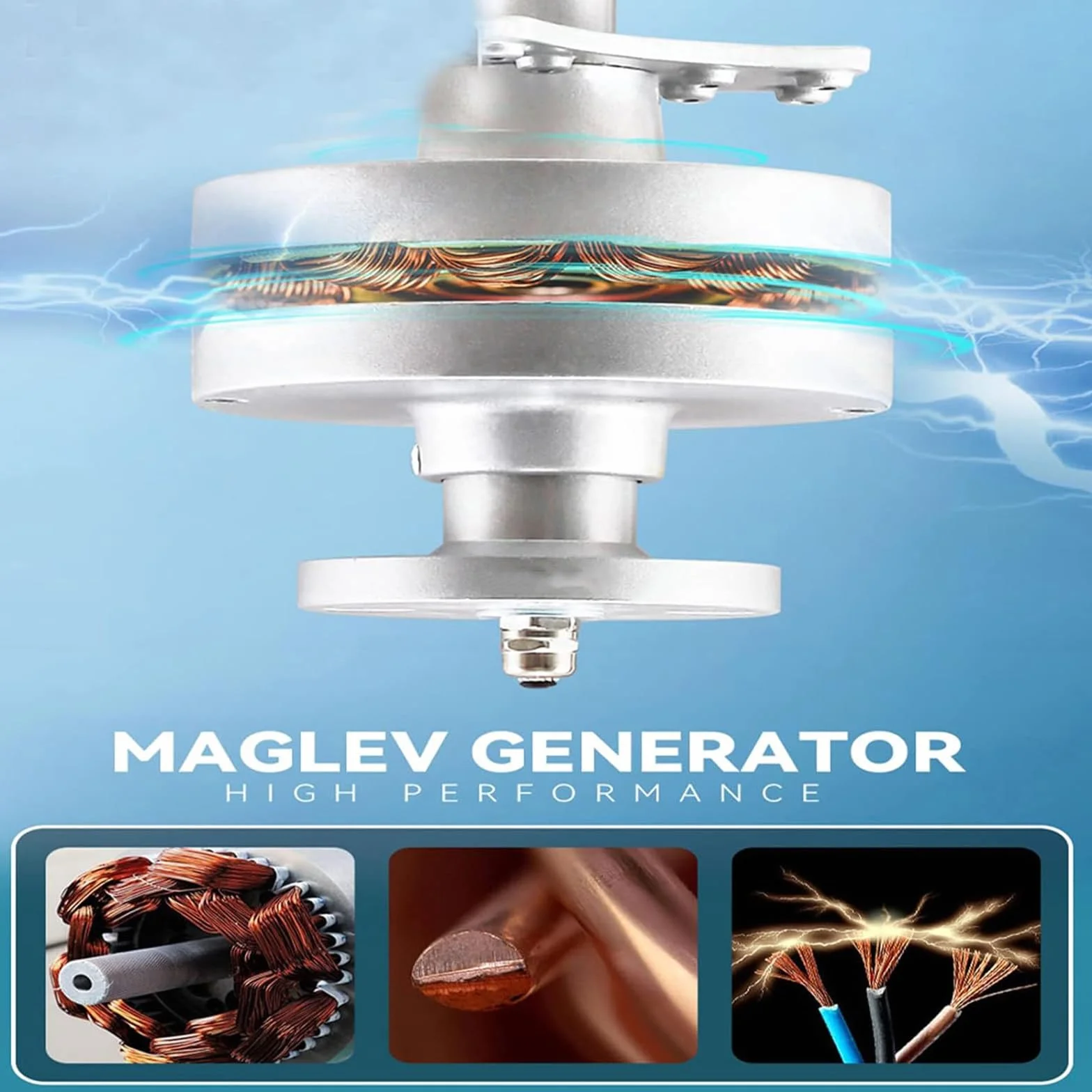 Turbina Eólica 600W 12V/24V Generador de Eje Vertical Eólico de 3 Palas Generador de imán Permanente con Controlador para Equipos Solares Eólicos Híbridos,24V