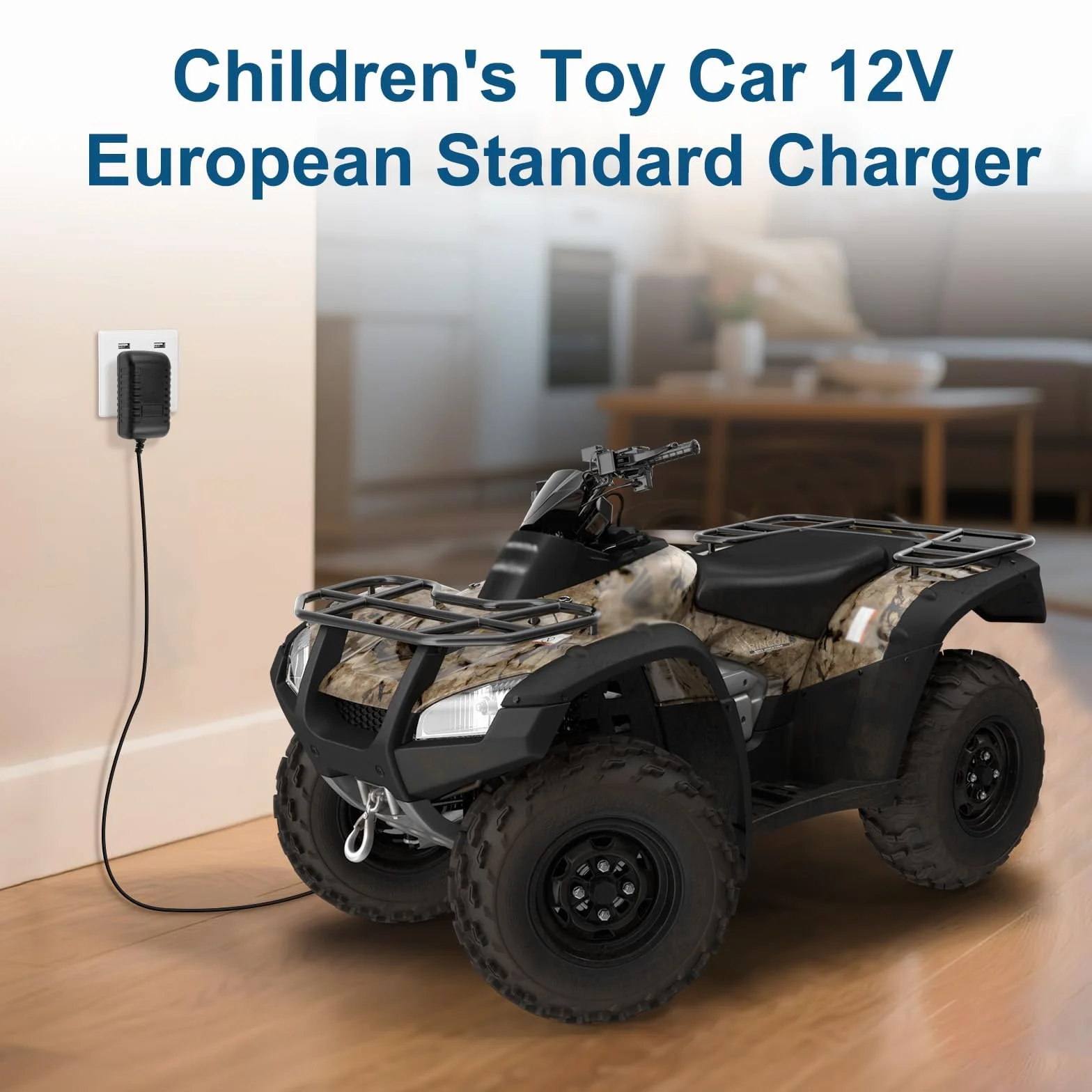 Cargador de Vehículo Eléctrico para Niños 12V 1A, Conector 5,5 mm*2,5 mm para Coche Quad SUV ATV