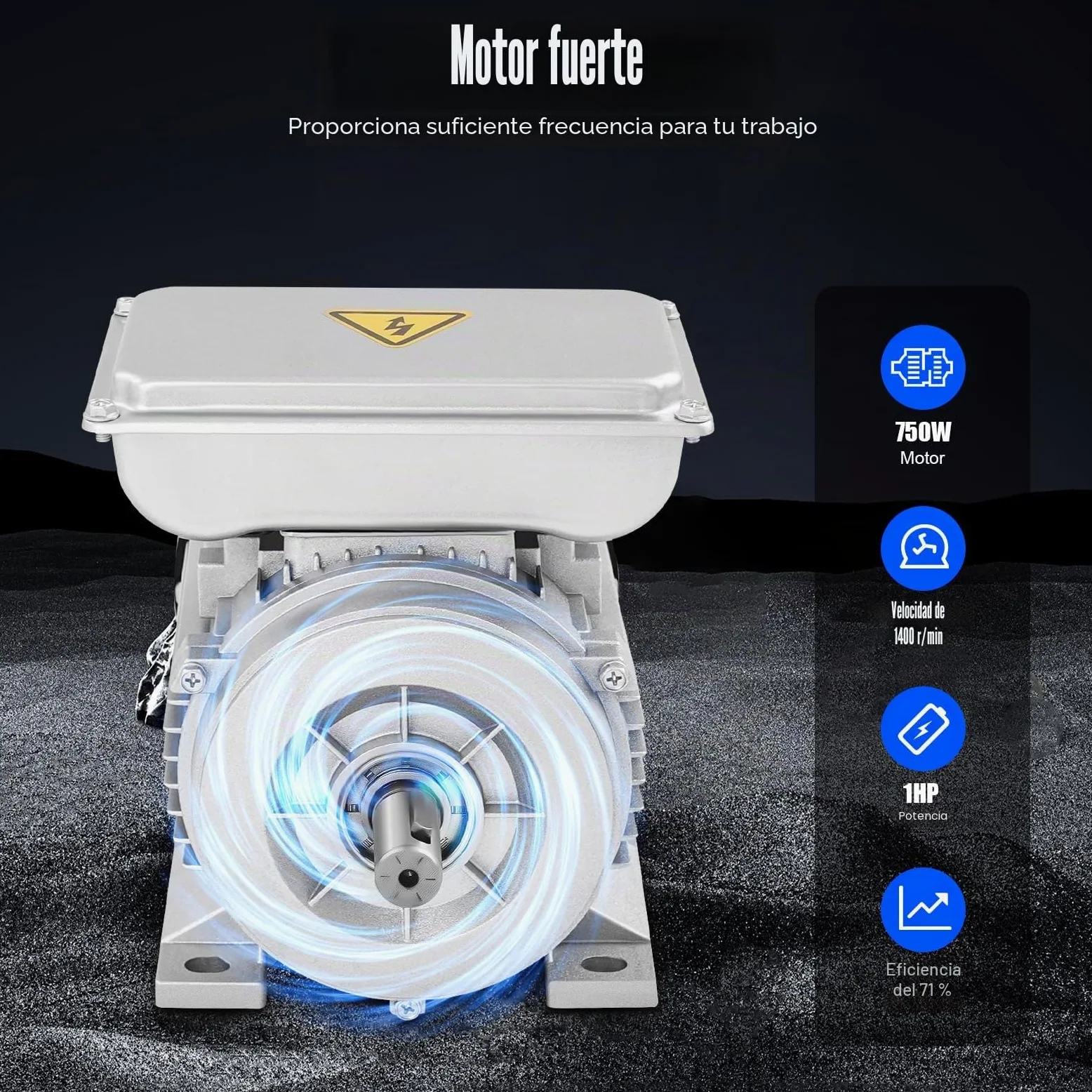 Motor eléctrico YL8024 0,75 kW 1HP 1380 rpm eje para hormigonera, aluminio, clase de protección IP55