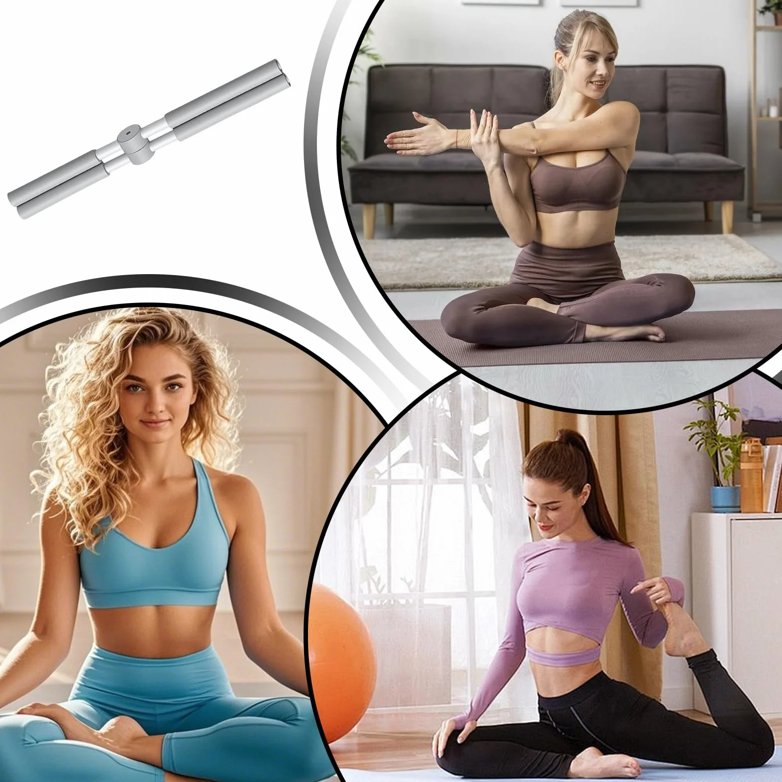 Antijoroba, corrector de postura, barra de yoga, corrector de postura, barra de yoga, pilates, para entrenamiento de cuerpo entero, gimnasio, estiramiento, esculpir