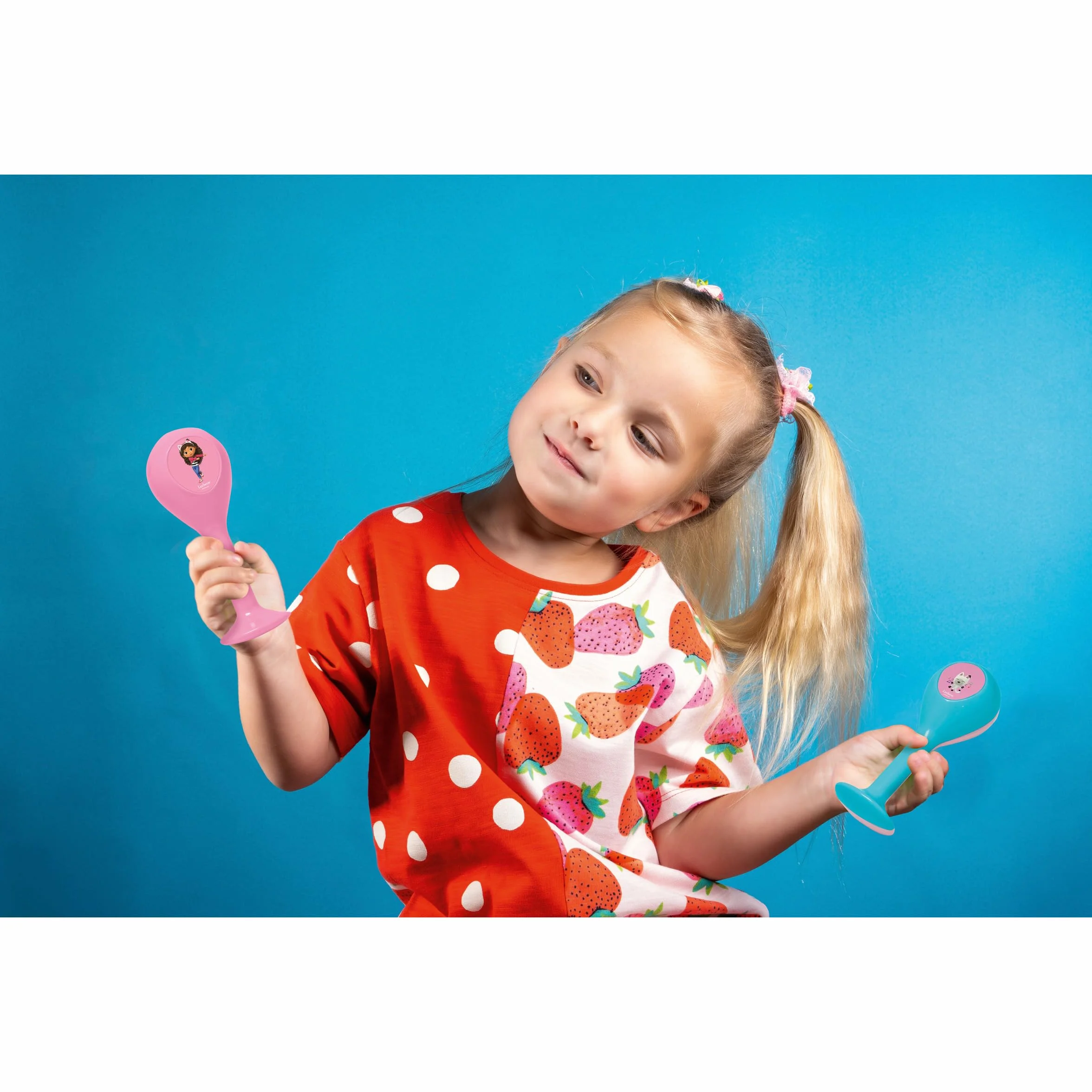 Lexibook La Casa de Muñecas de Gabby Set de 7 Instrumentos Musicales Tambor Maracas Castañuela Armónica Flauta Rosa Azul K360GDHLXB