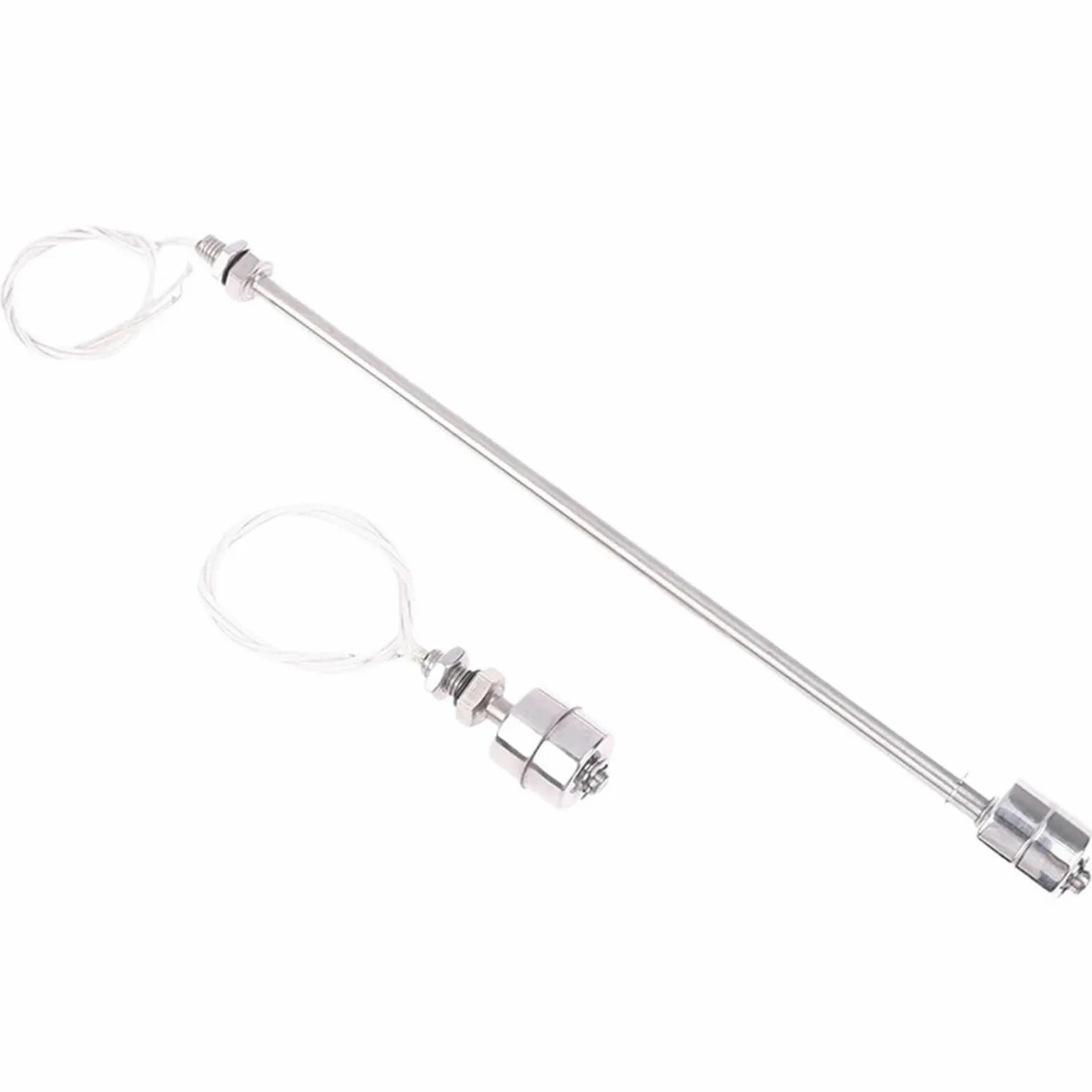 Interruptor de flotador de acero inoxidable, sensor de nivel de agua líquida for tanque, interruptor de doble bola, sensores de flujo for piscina y flotador.(350MM)