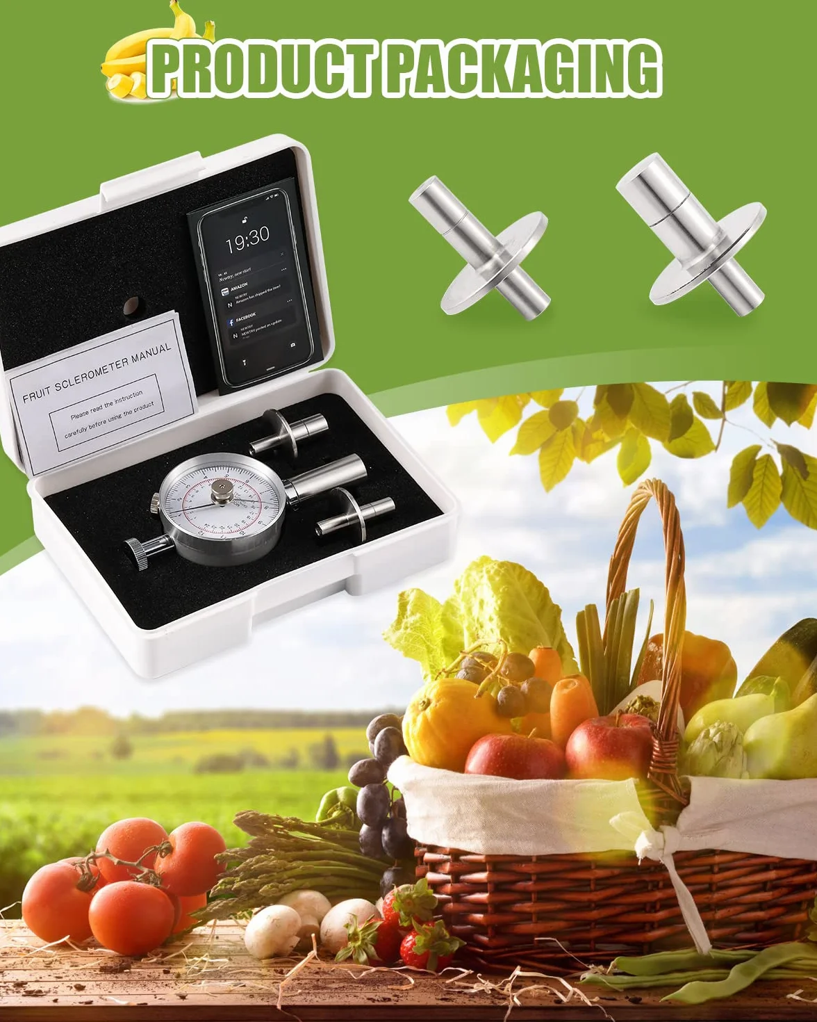 NEWTRY GY-3 - Penetrómetro de firmeza de fruta para determinar el nivel de madurez de la fruta (GY-3)