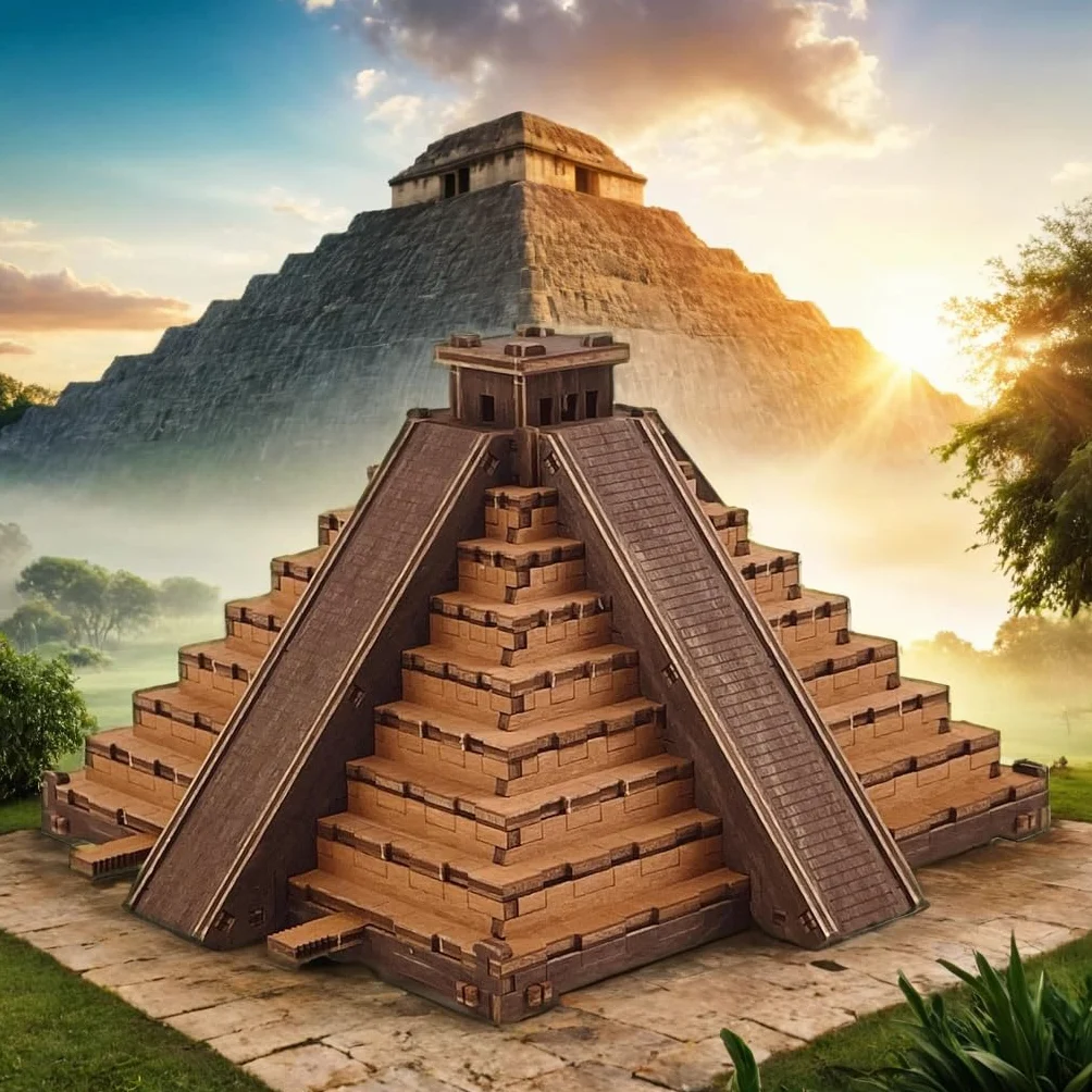 WOODEN.CITY Inca Pyramid Puzzle Box 3D Puzzle for Adults 167 Pieces Laser Cut
