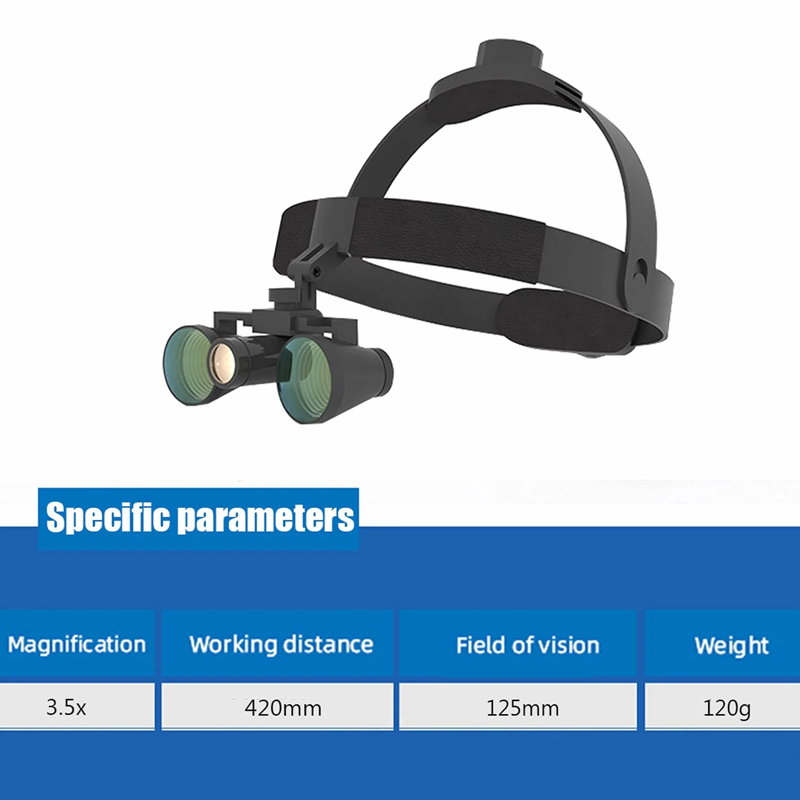 S-pomy Lupa Binocular de Laboratorio Médico con Luz Led, Lupa Montada en la Cabeza 3.5X, Gafas de Aumento ​Lupa con Diadema Ajustable, Quirúrgico Binocular Loupes