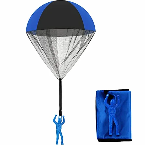 Skylety Soldado de Juguete de Paracaídas Lanzamiento a Mano Juguetes Voladores Aire Libre Azul Negro