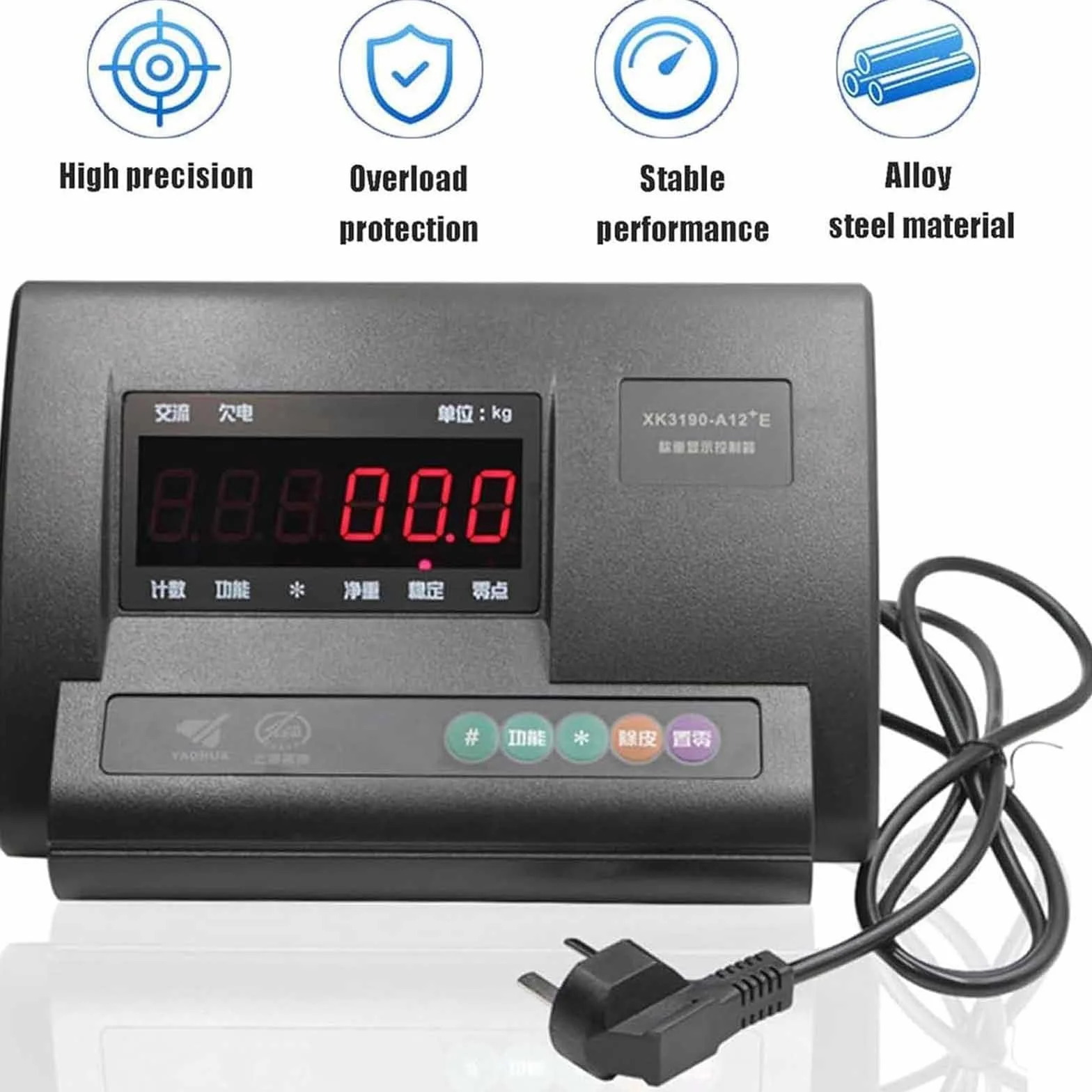PixCy Kit de báscula para Ganado, báscula electrónica de Piso con celda de Carga de compresión de viga de Acero para Ganado Vacuno, Cabras, Cerdos, Caballos y ovejas con indicador de pesaje,2000kg