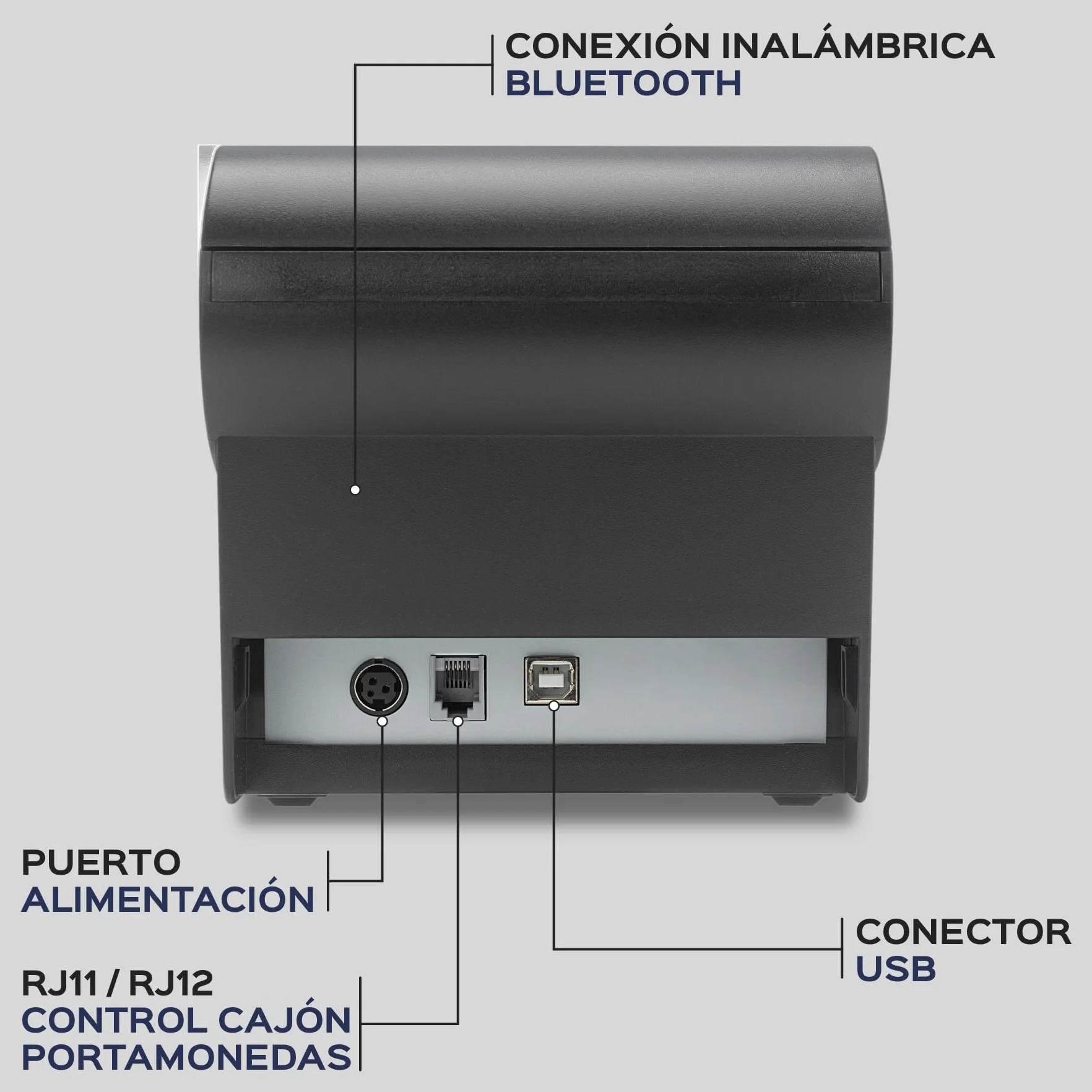 Unykach Impresora Térmica Tickets POS6 Bluetooth (Sólo Android) / Corte Automático/Conexiones USB, RJ12, RJ11, Compatible Windows, Mac, Linux, Android, JPOS, OPOS, ChromeOS (NO Compatible iPad)