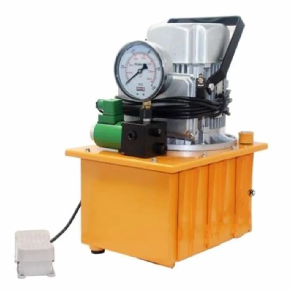 Bomba hidráulica eléctrica de 750 W, control de pedal, 1400 rpm, bomba electrohidráulica de acción única 2-70 Mpa, unidad hidráulica de 1,54 Gal para doblar/enderezar/montar, enchufe de la