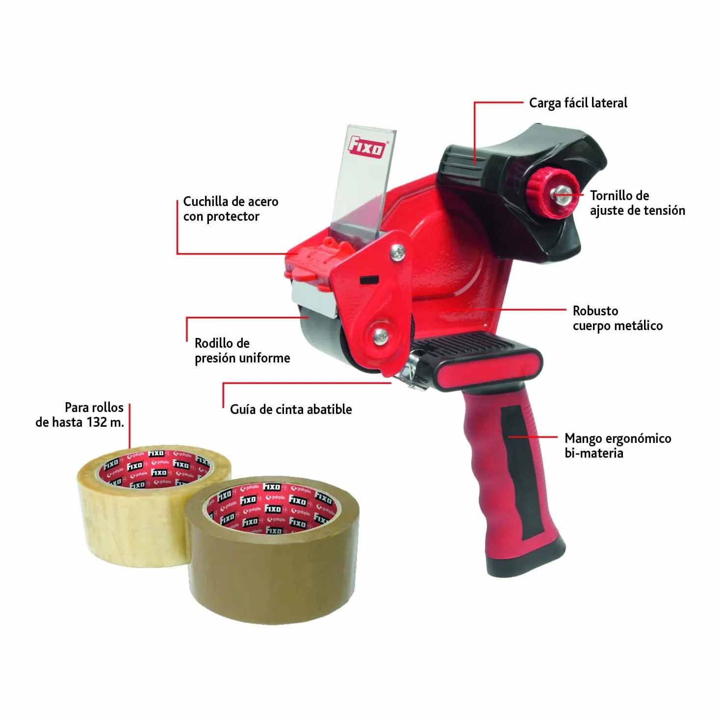 FIXO Pistola Precintar Metalico Dispensador Precinto Mango Ergonomico Embalar