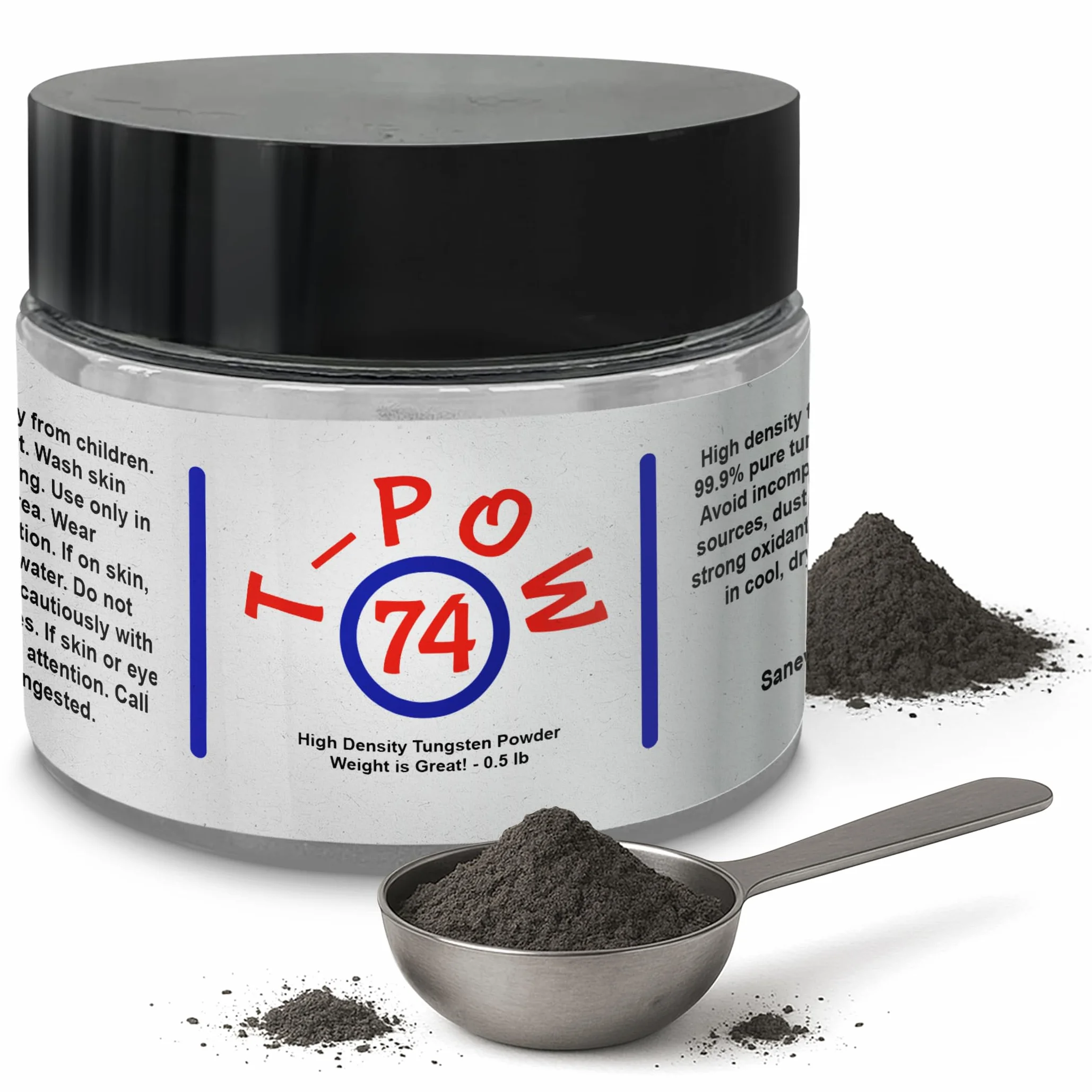 Polvo de tungsteno | Alta densidad | Más del 99.9% de pureza | 0.45 libras | Perfecto para añadir peso a cualquier cosa: palos de golf, atado de moscas, coches Derby de madera de pino