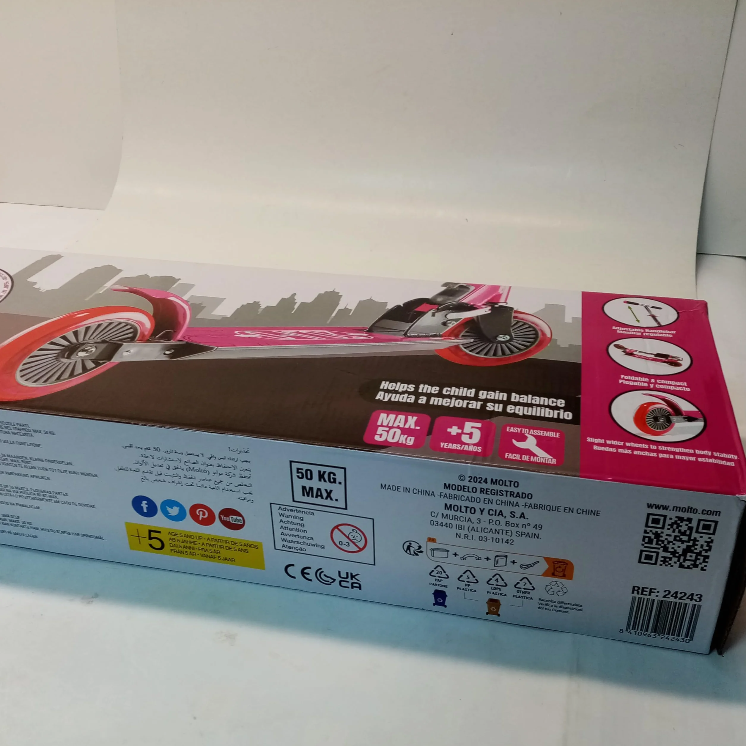Patinete Plegable Rosa M MOLTO