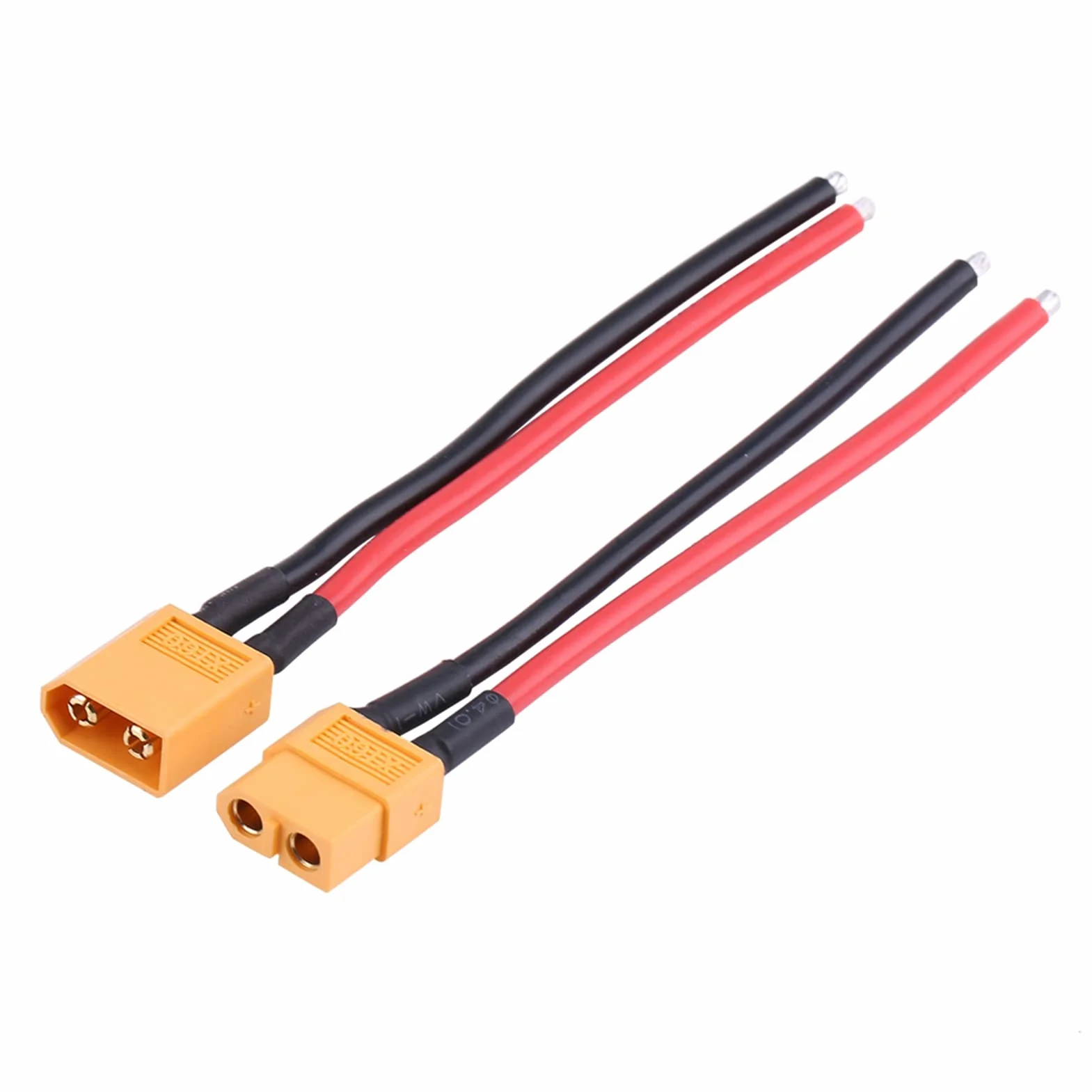 Xt60 Pigtail Macho y Hembra Enchufe 2 Piezas 14AWG Cable de Silicona para Conexiones de Batería RC