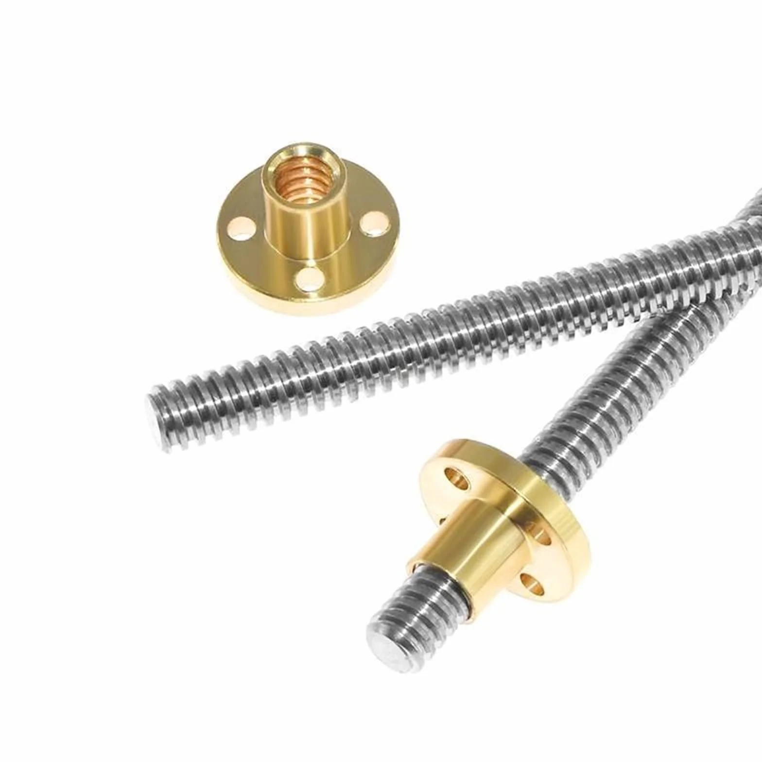 roscado juego Varilla roscada Trapezoidal TR8x1 TR8x2 TR8x4 TR8x8, varilla roscada de acero inoxidable de 8mm de diámetro, tornillo de plomo T8 con tuerca de latón tornillo trapezoidal (Color : Pitch