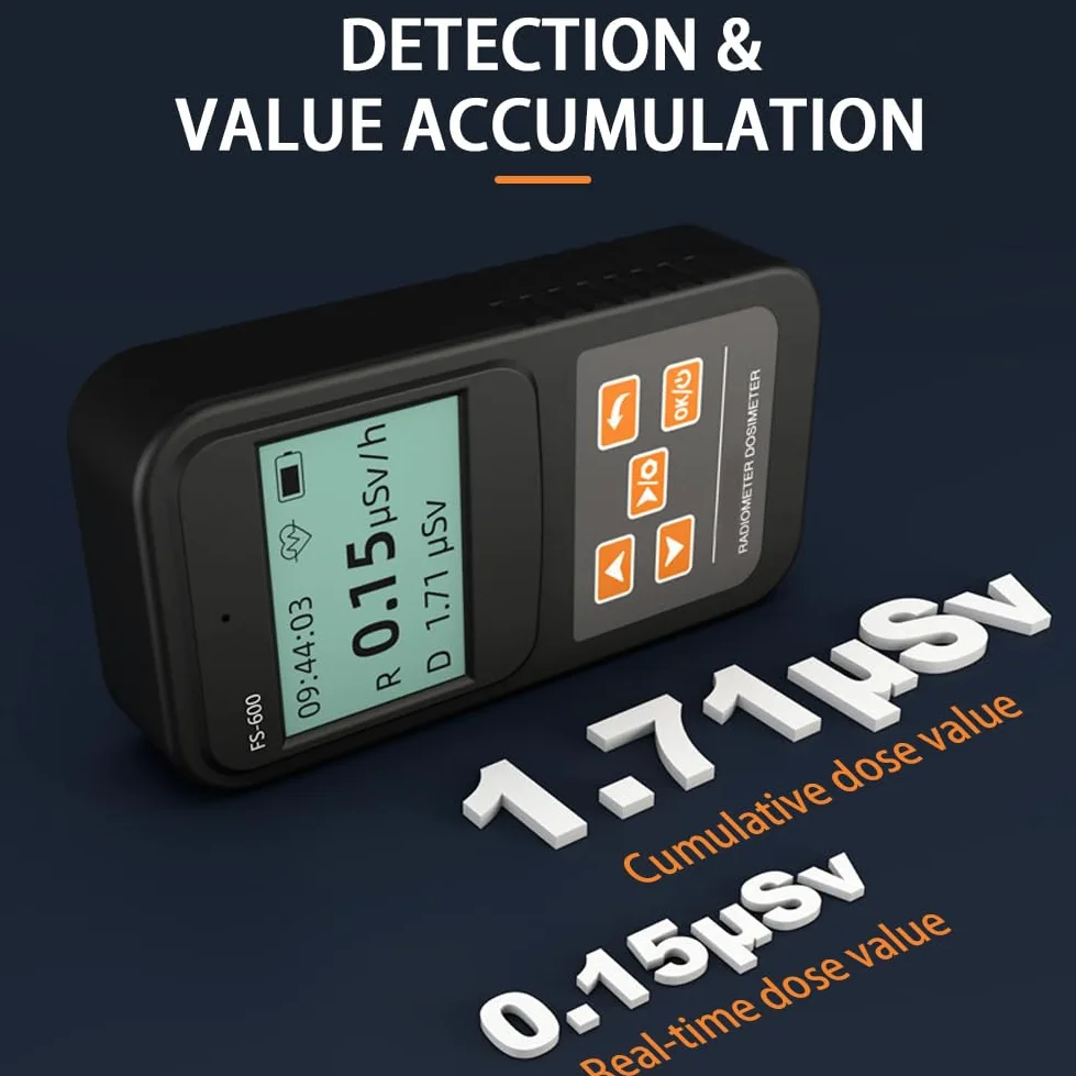 Detector de radiación, dosímetro personal, contador portátil, detector de radiación, FS-600 USB, probador de radiación de mano, dosímetro de mármol, blanco