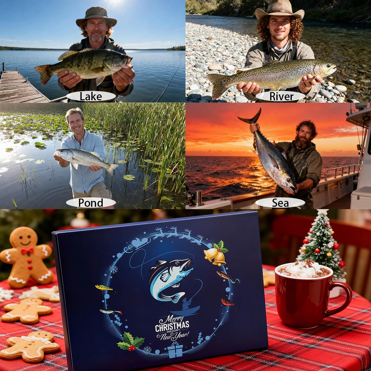 Panngu Calendario de Adviento 2025 Pesca 24 Días Cebos Anzuelos Regalo