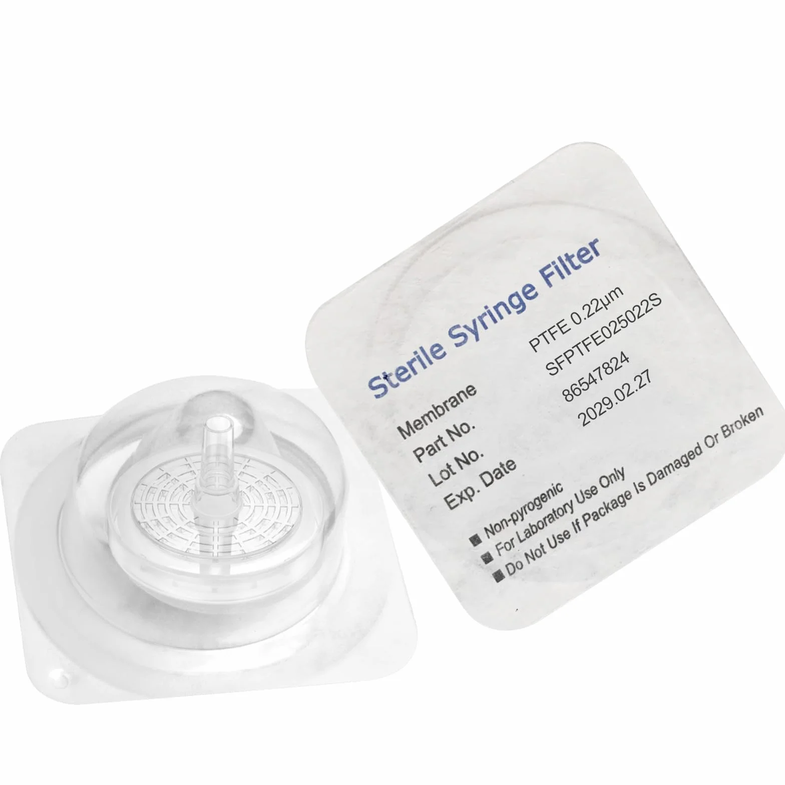 Estéril jeringa filtros PTFE 25 mm Diámetro 0,22 tamaño de poro de UM empaquetado individualmente, 100/PK por Biomed científica