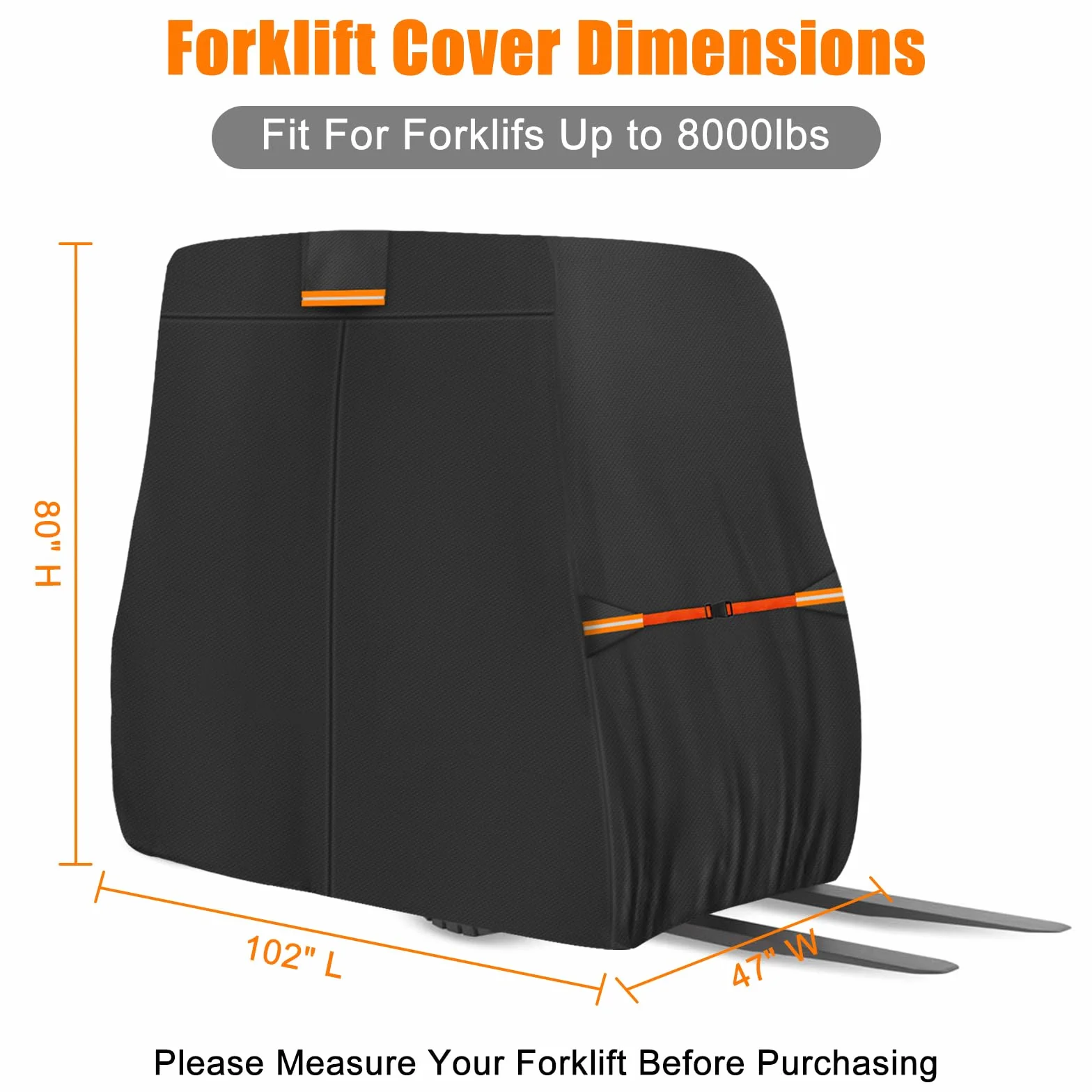 Cubierta para carretilla elevadora, impermeable, transpirable, cubierta protectora para carretilla elevadora que puede levantar aproximadamente 3628 kg, 420D para carretilla elevadora, cubierta para