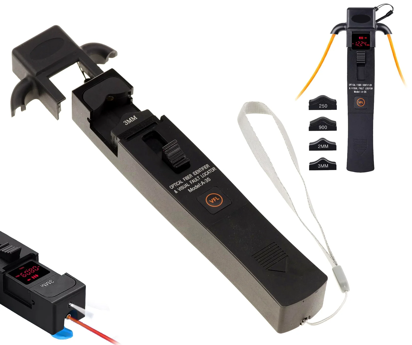 KALEA-INFORMATIQUE Identificador de Fibra con localizador Visual de Fallos VFL 10mW Integrado, Longitud de Onda de Trabajo 800-1700nm