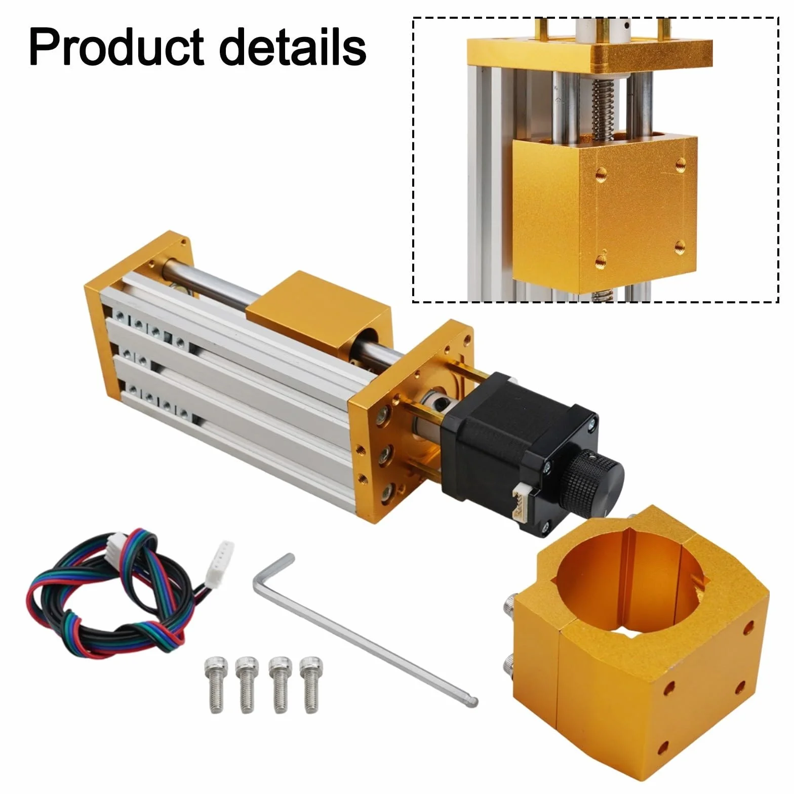 Etapa linear de aluminio de la diapositiva de Z con el tornillo de bola, viaje de los 85Mm para la máquina del CNC, sistema de alto movimiento de poco ruido,