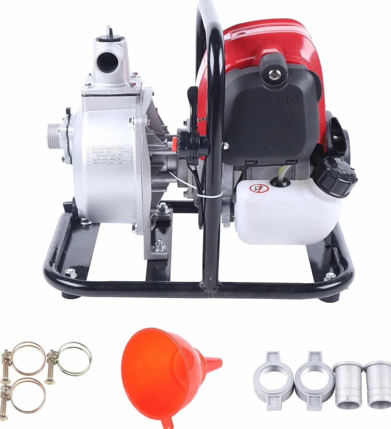 Gasolina Bomba de agua 1.2kw 4 tiempos, 1'' alta presión gasolina bomba de agua portátil riego jardín bomba