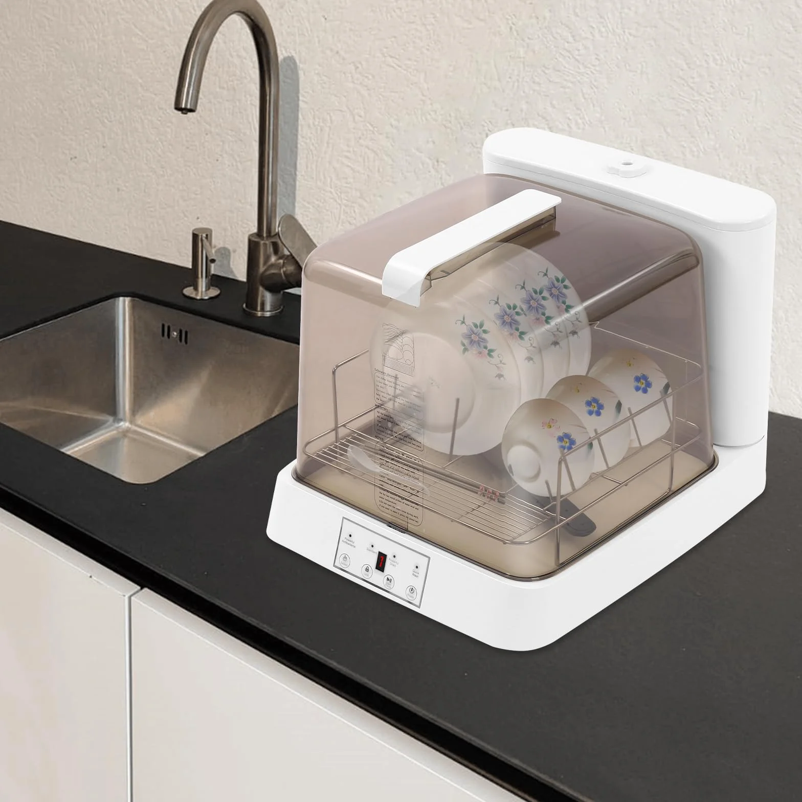 800W Lavavajillas Pequeño con Boquilla Giratoria de 360 y Tanque Control Táctil Lavavajillas Portatil Sobre Mesa Mini Lavavajillas para Casas Pequeñas, Dormitorios, Barcos, Caravanas