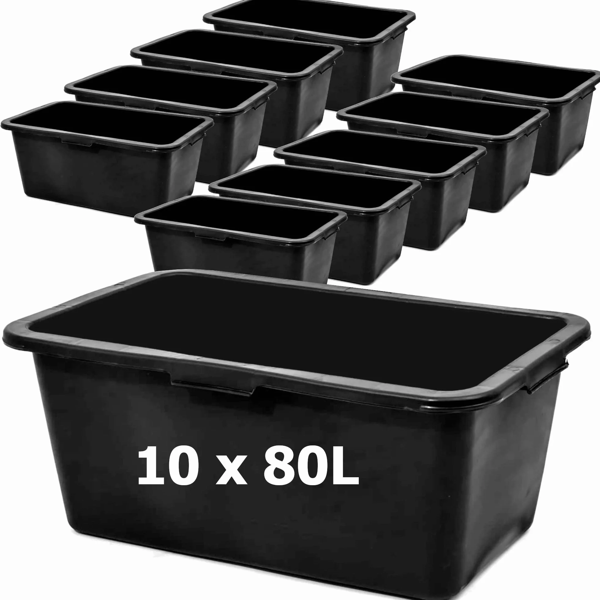 Mortar Box - Bandeja para mortero (10 unidades, plástico, 80 L, 78 cm), color marrón