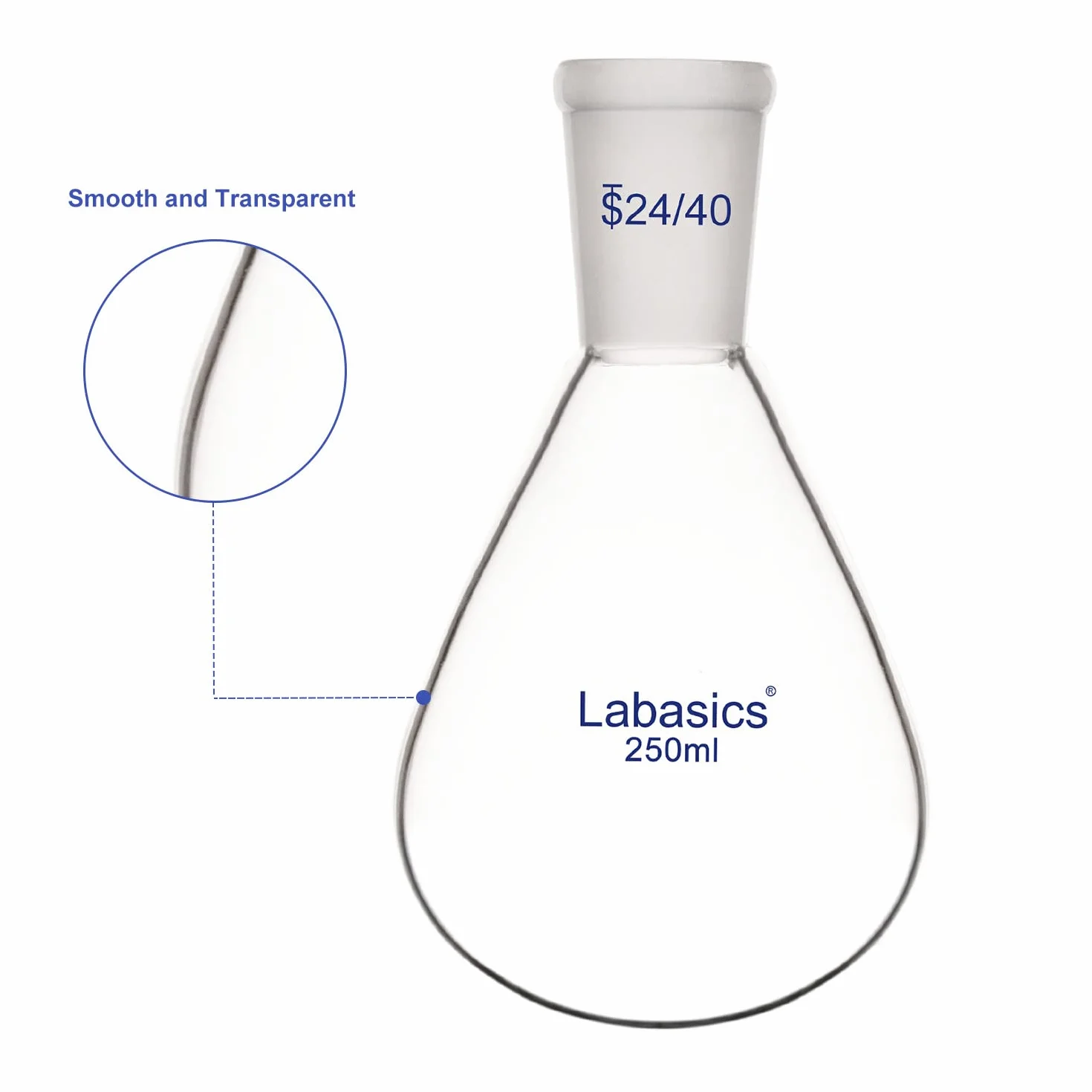 Labasics Kolba Borokrzemowa Jednoszyjna do Aparatu Rotacyjnego 24/40 250 ml