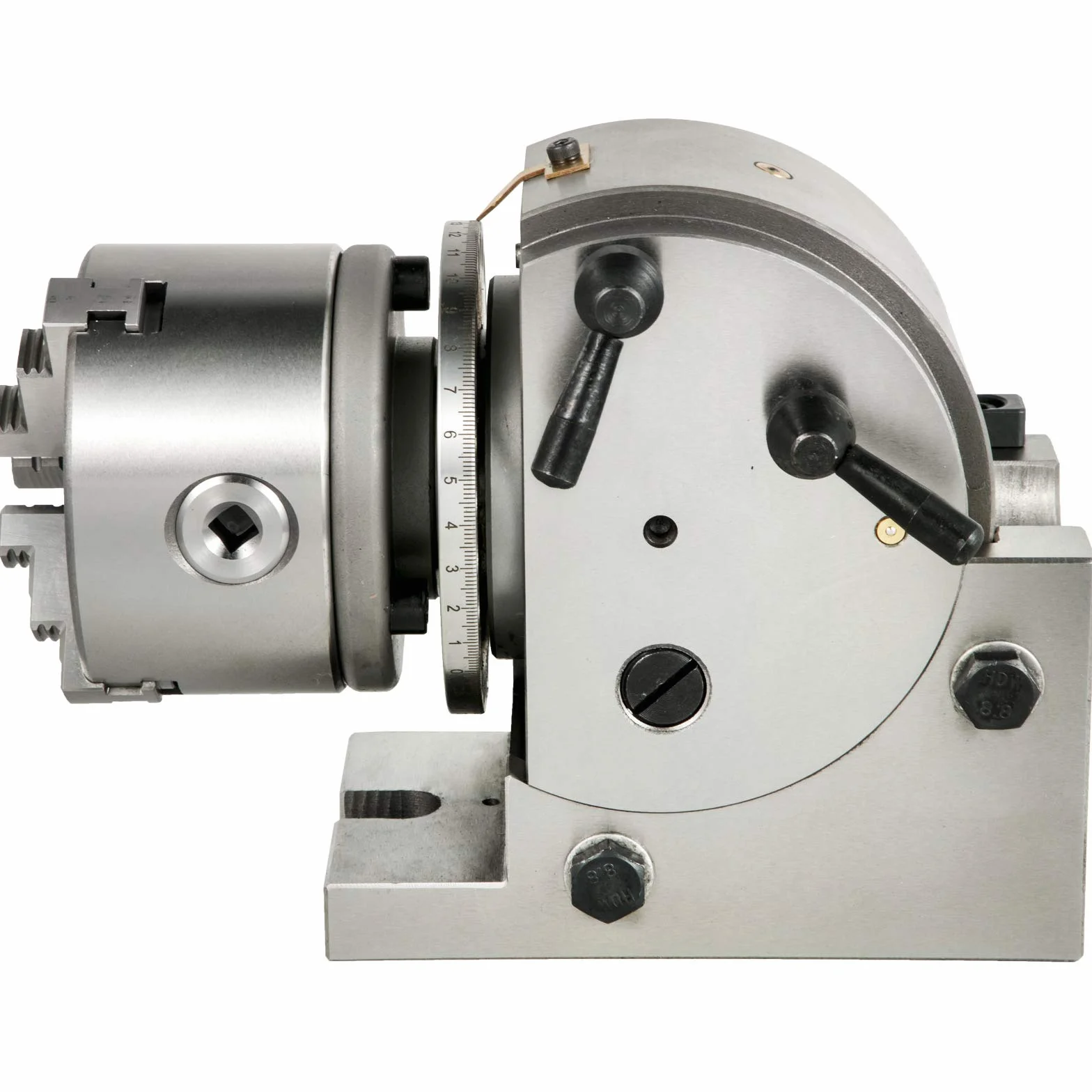 VEVOR Cabezal Divisor 4'' 100mm Cabezal Divisor para Fresadora Contrapunto 0-90 Grados Ratio de Reducción 1:40 Cabezal Divisor Universal para Trabajos de Fresado, Rectificado y Perforación