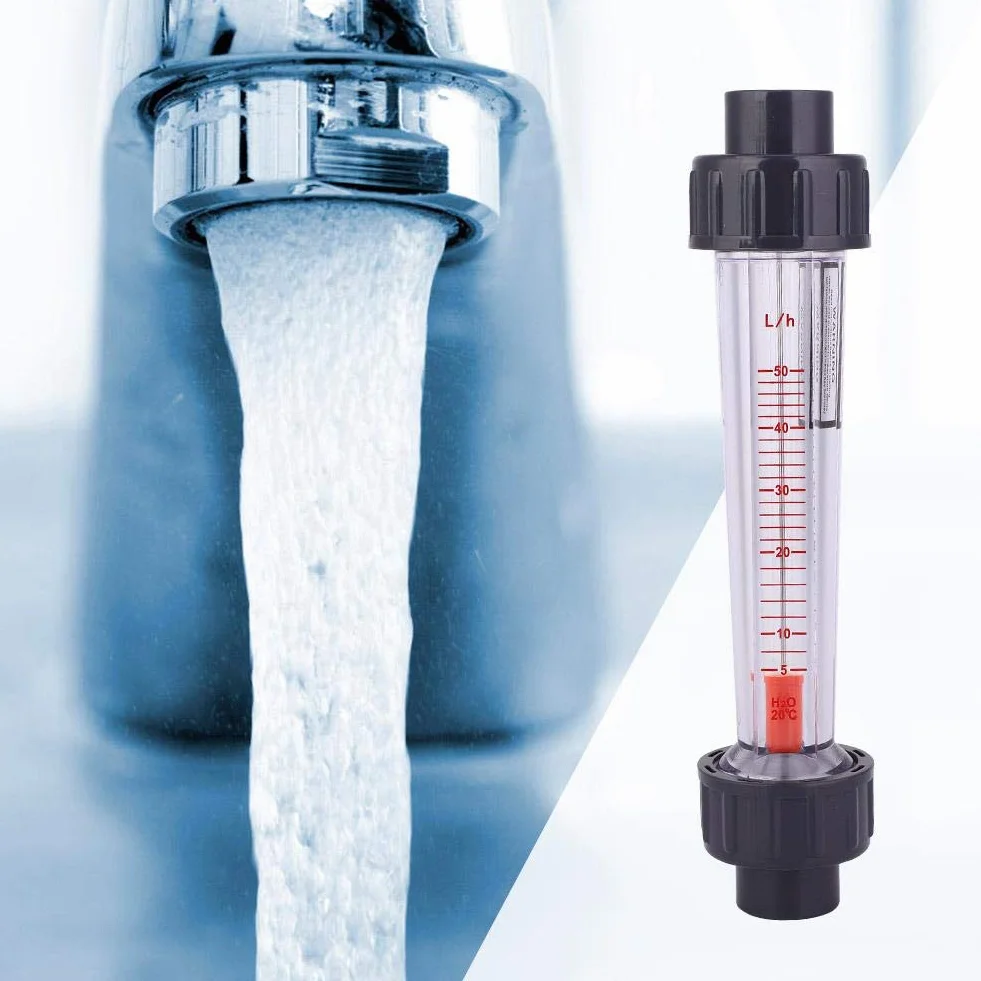 Caudalímetro de flujo de agua LZB-15 (D) Vidrio Acero inoxidable Plástico 5-50mL/H