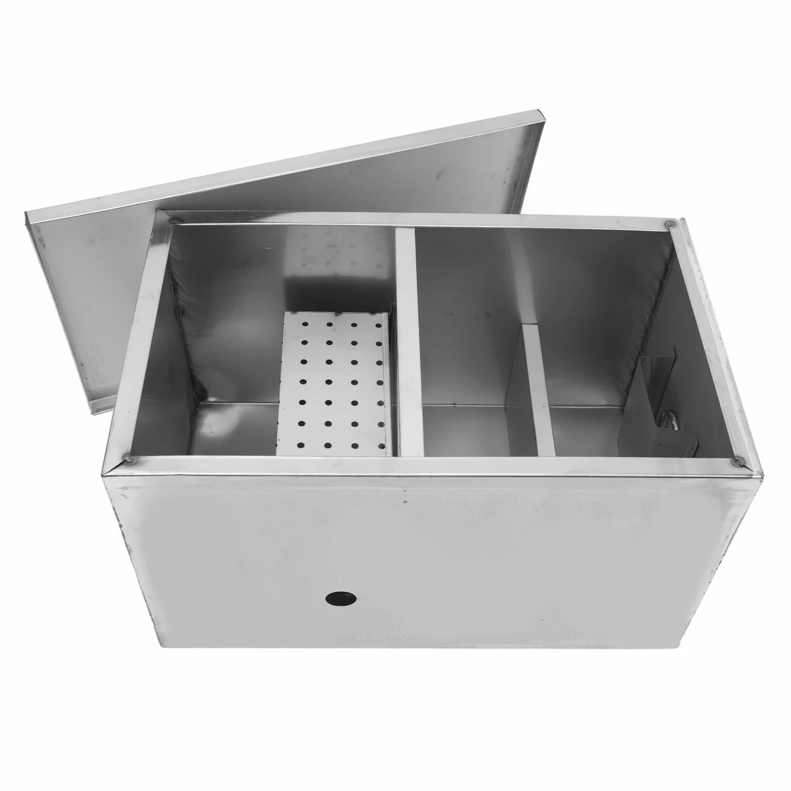 GOWENIC Trampa Grasa Acero Inoxidable 400x250x230mm |Interceptor Comercial para Separador de Aceite de Aguas Residuales de Cocina