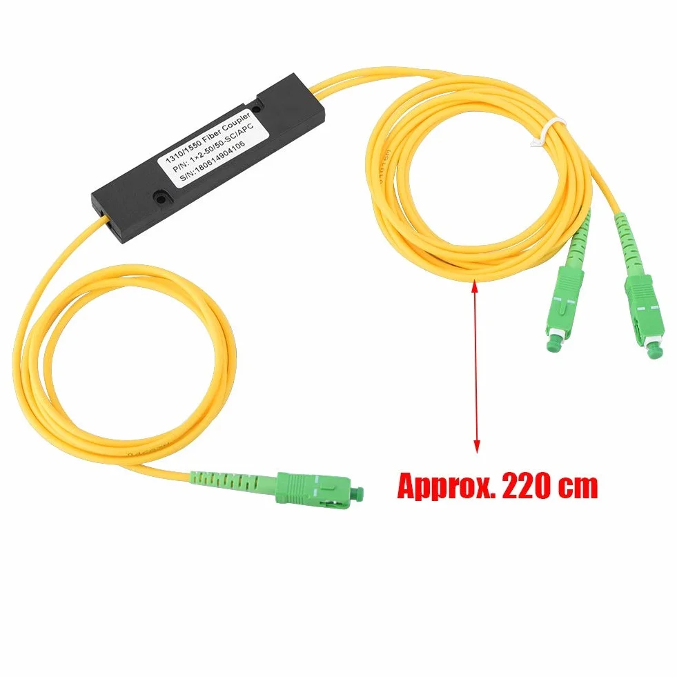 DEWIN Divisor óptico SC/APC 1X2 FBT Monomodo Fibra óptica