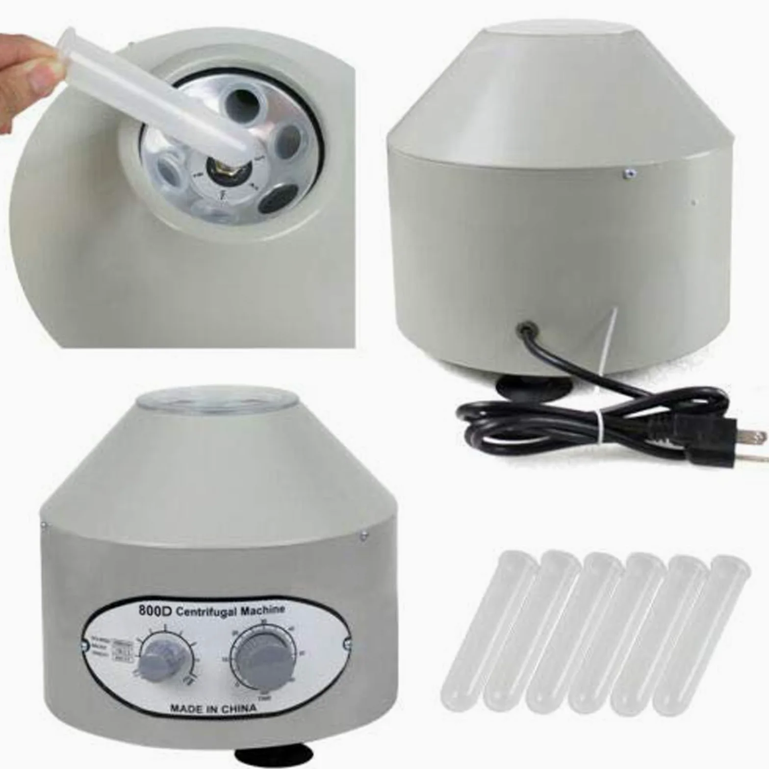SYUFRE Máquina centrífuga eléctrica de Escritorio portátil 20mlX6, máquina centrífuga médica de Laboratorio de Laboratorio con Temporizador de 0-60 min y práctica de Equipo de Control de Velocidad