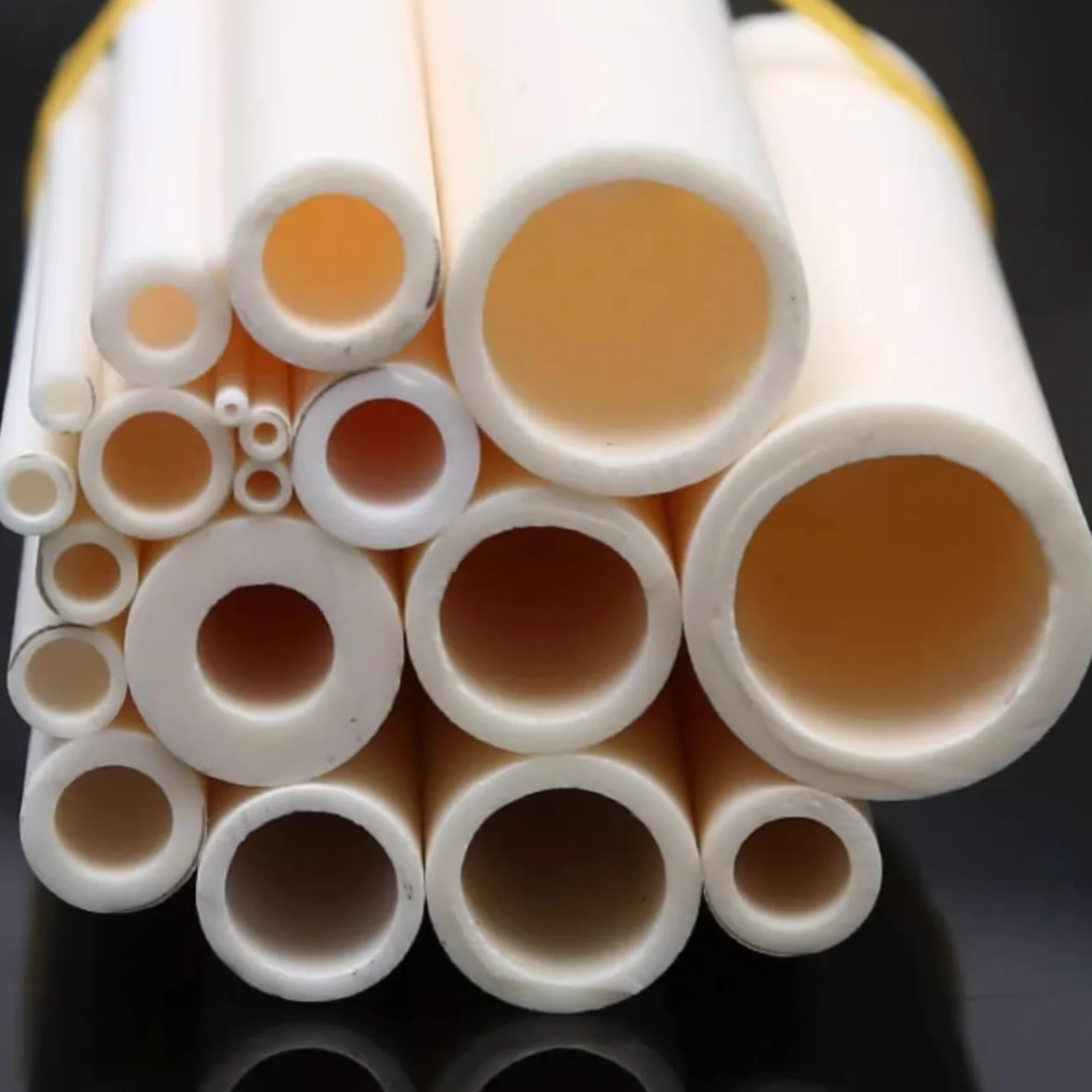 Tubo cerámico de alúmina de grado industrial, Al₂O₃ ≥99%, resistente a altas temperaturas, 100 mm, for hornos y reactores(ID12mm*OD16mm)