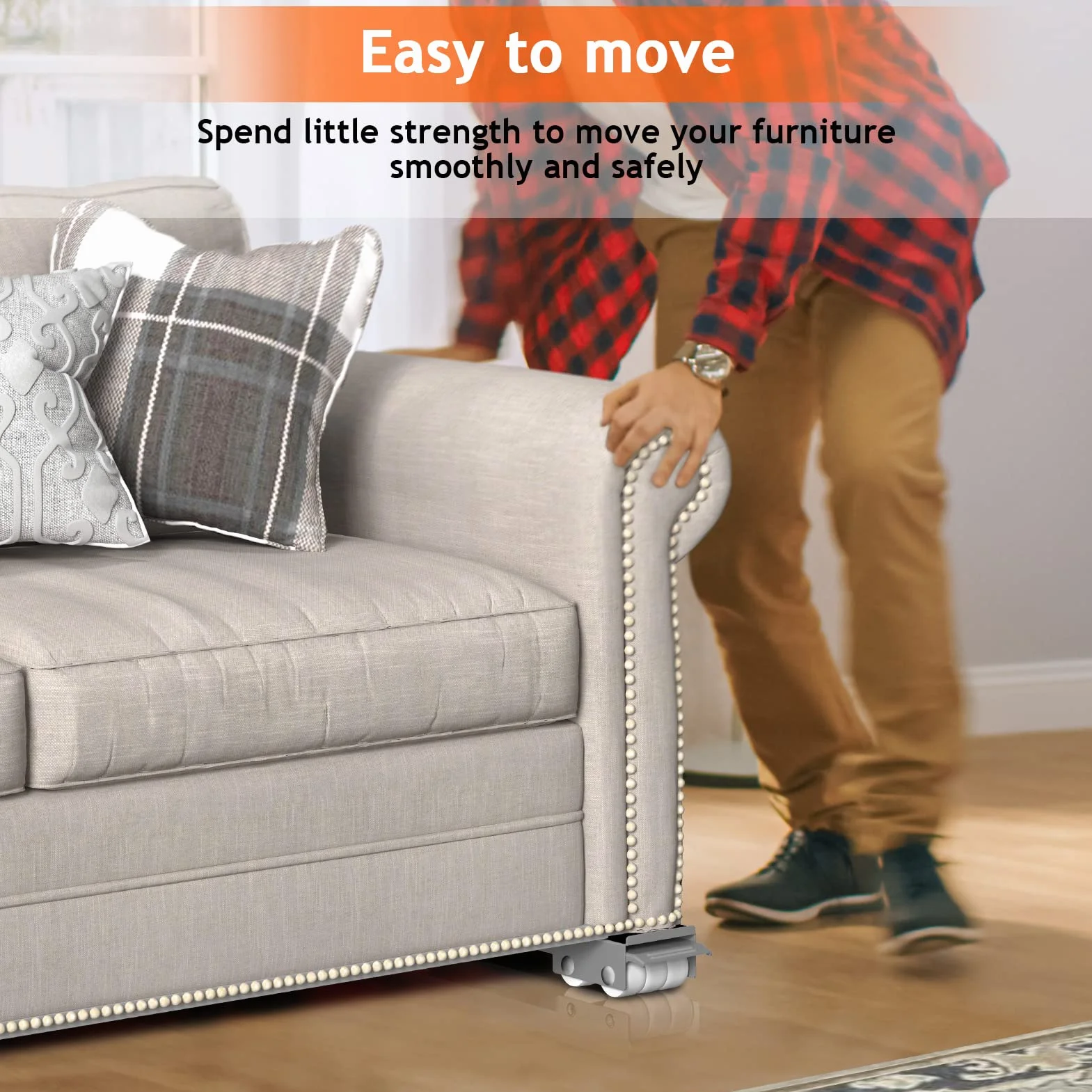 Ronlap Base para Lavadora con Freno, Soporte Móvil para Muebles Alta Resistencia 300 kg, 24 Ruedas, Ajustable 44,5-77 cm, Gris