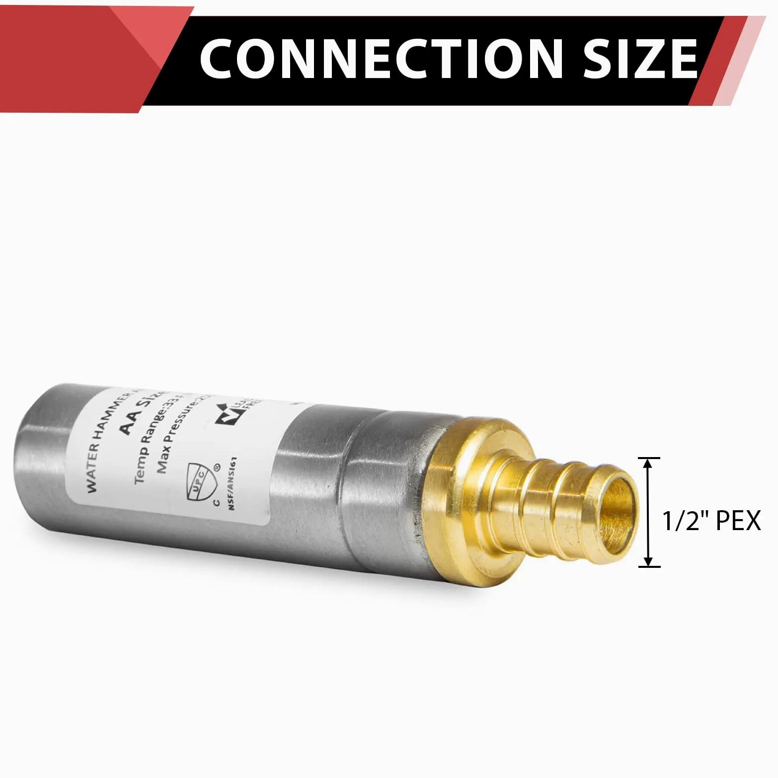 EFIELD MH-111-1, conexión de crimpado Pex recta de 1/2 pulgada F1807 de acero inoxidable para aplicación de fontanería de agua potable