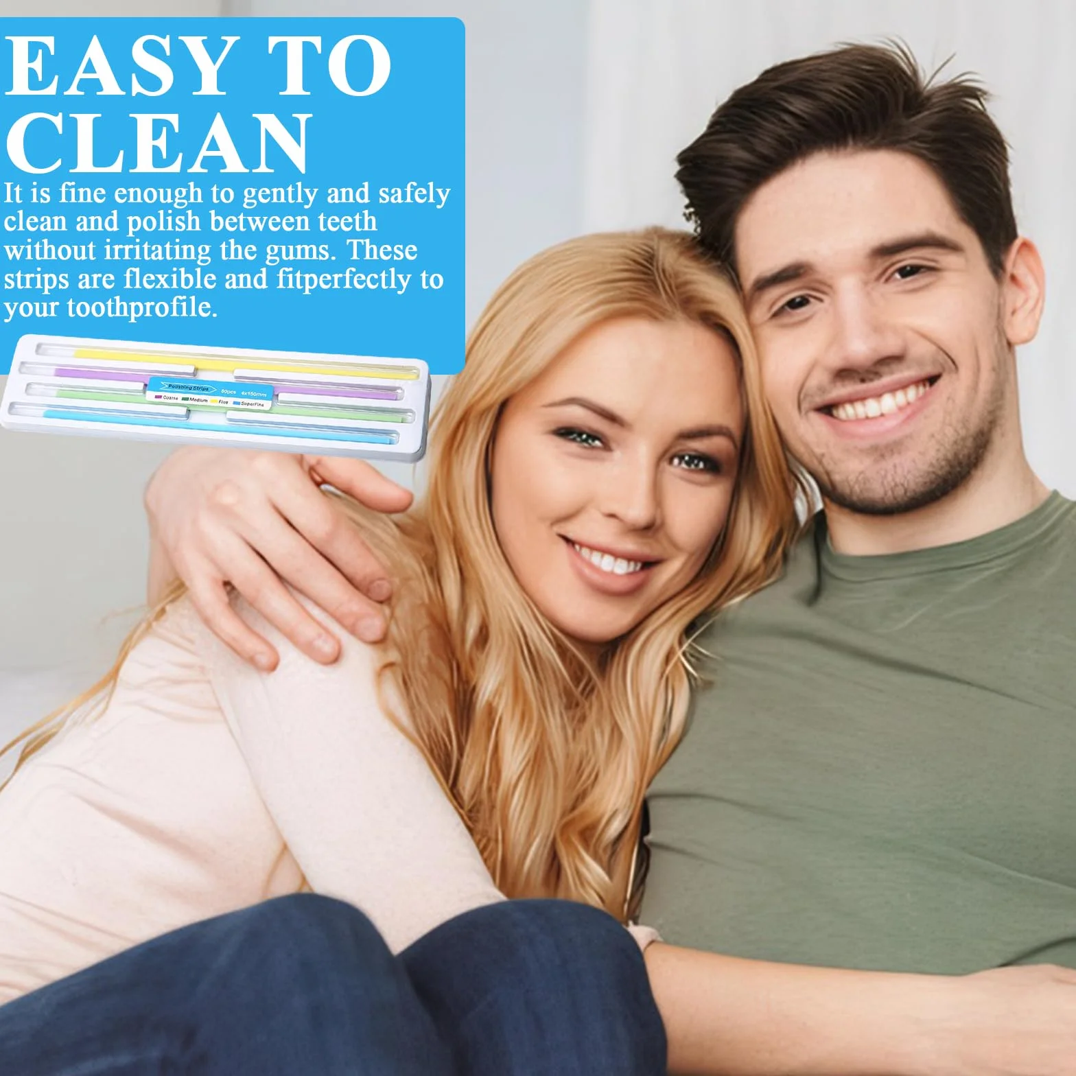 Papel de Lija Dental 4×150 mm 60 Piezas Tiras de Pulido Portátil Eliminación de Sarro Multicolor