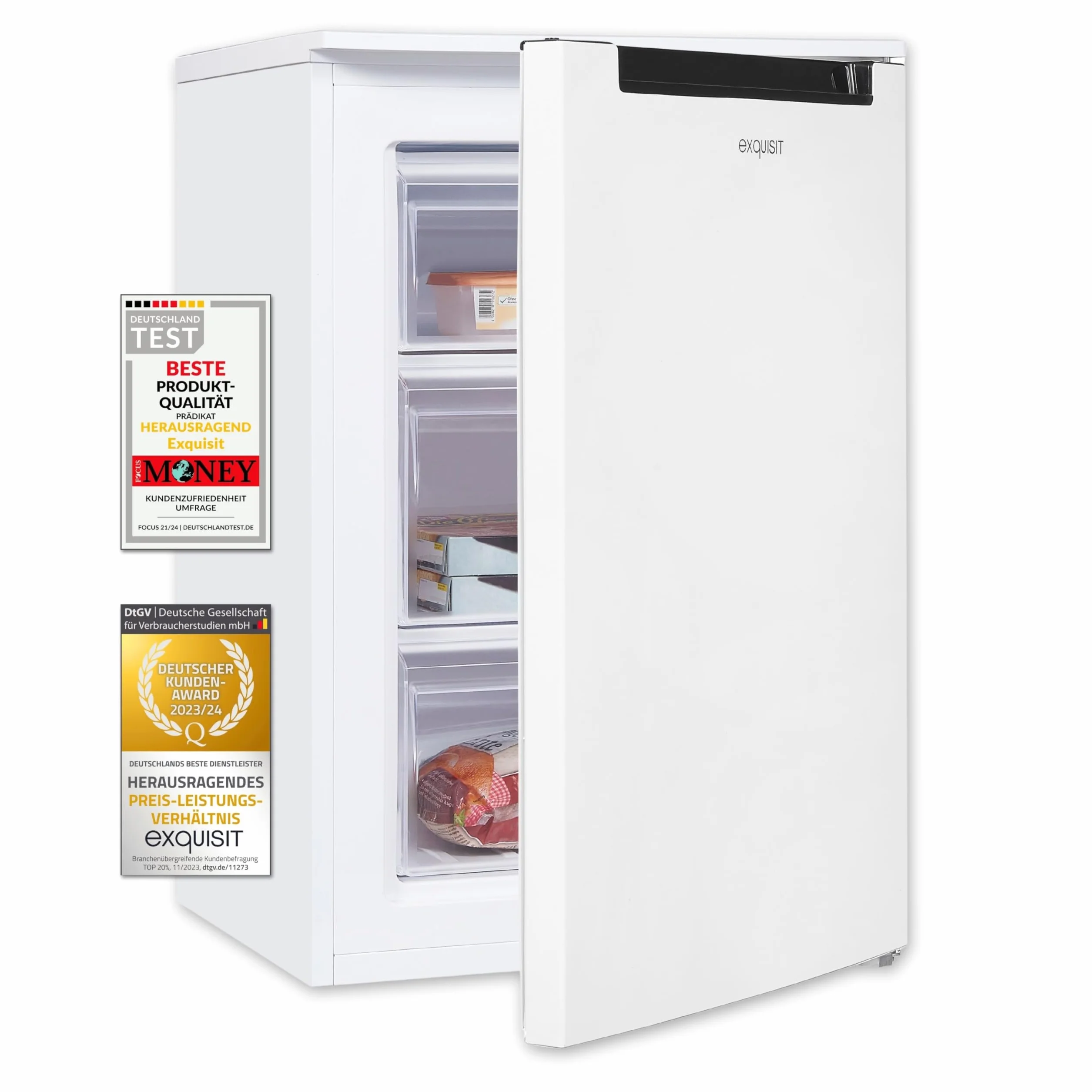 Exquisit congelador vertical 87L 4 estrellas clase D blanco 85,5x54,5x58 cm