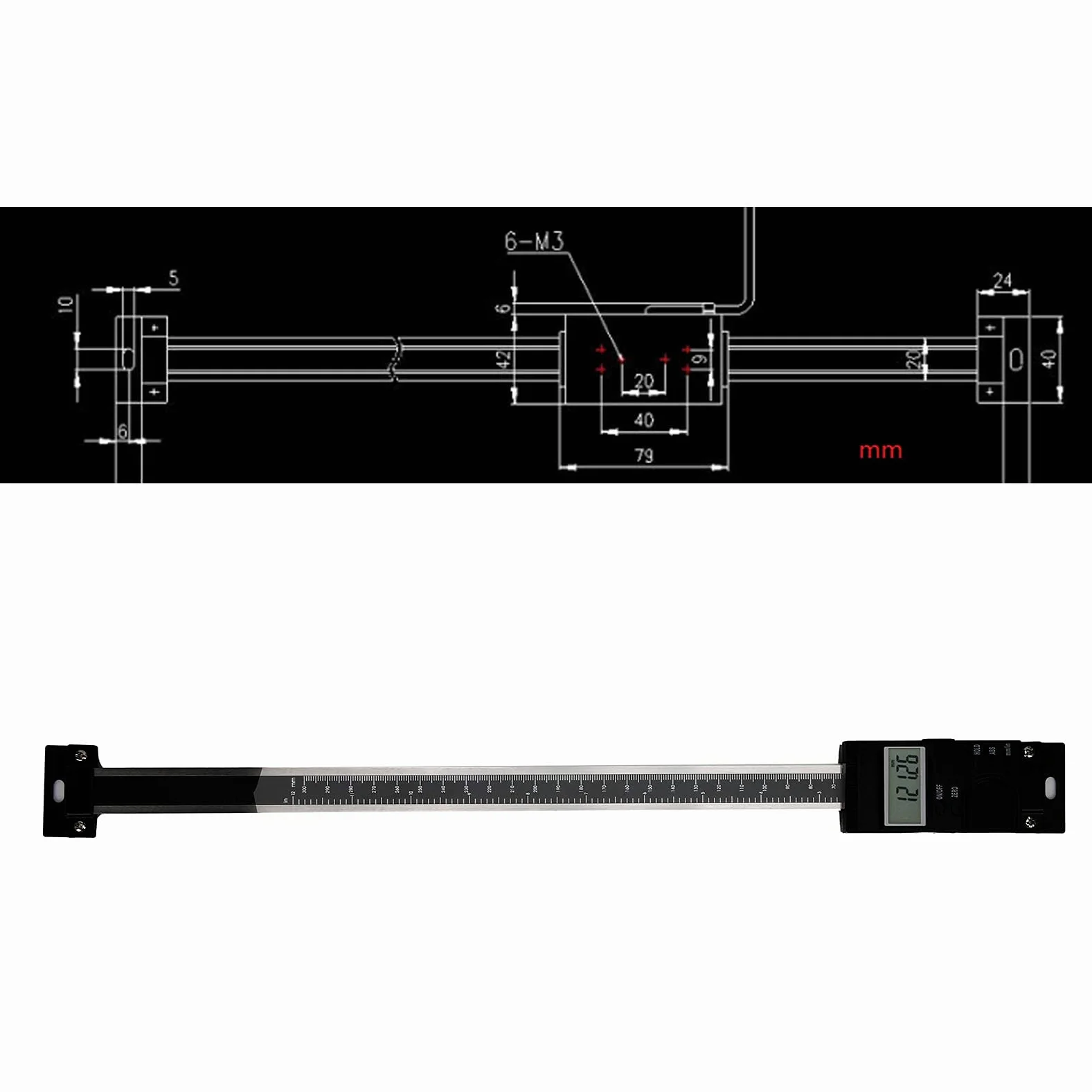 Vernier Caliper Regla de Calibre de Medición Vertical Digital Herramienta de Medición Industrial Soporte de Datos de Medición Precisos