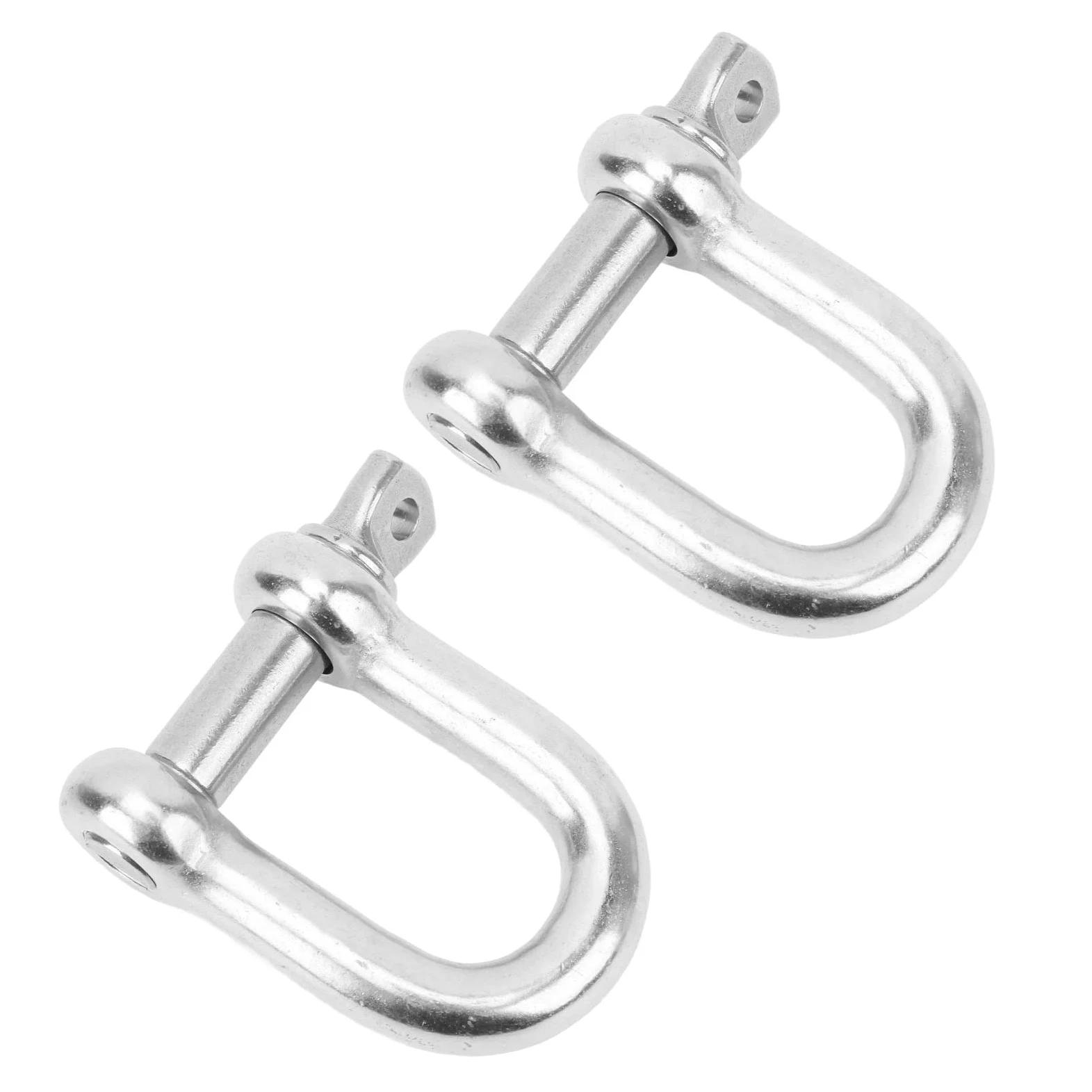 Qqmora Grilletes de Anillo en D de Acero Inoxidable de 22 Mm, Resistencia Fuerte para Anclaje y Remolque, 2 Piezas