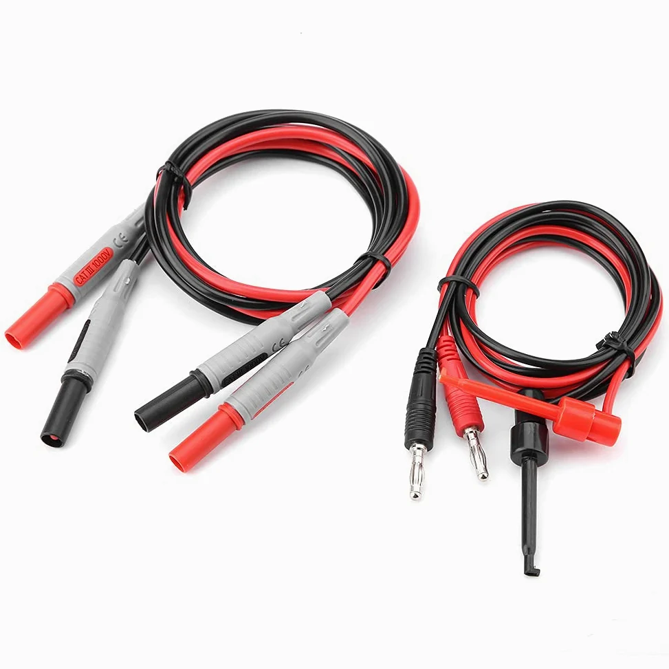 Oumefar Kit de Cables de Prueba de Sonda Multímetro Cable Universal 15 en 1 Accesorios Reemplazables para Pruebas Electrónicas