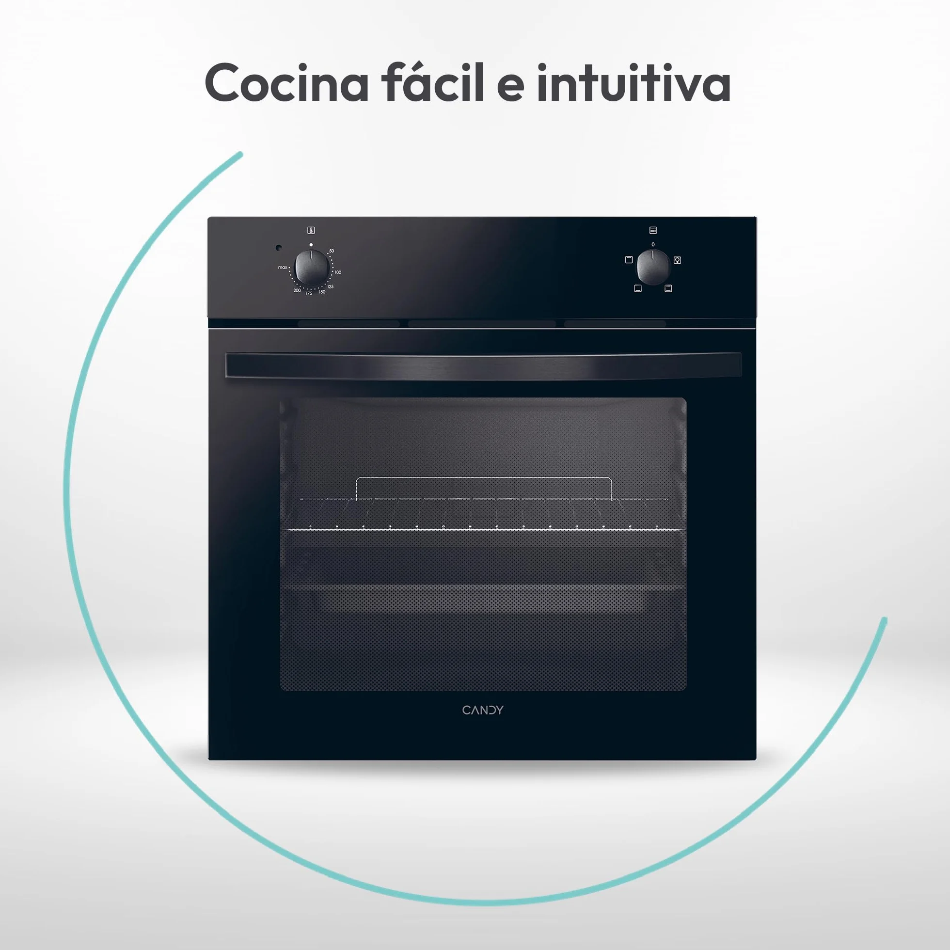 Candy Idea FIDC N100 Horno Eléctrico 70L 4 Funciones Limpieza Aquactiva Puerta Doble Cristal Negro