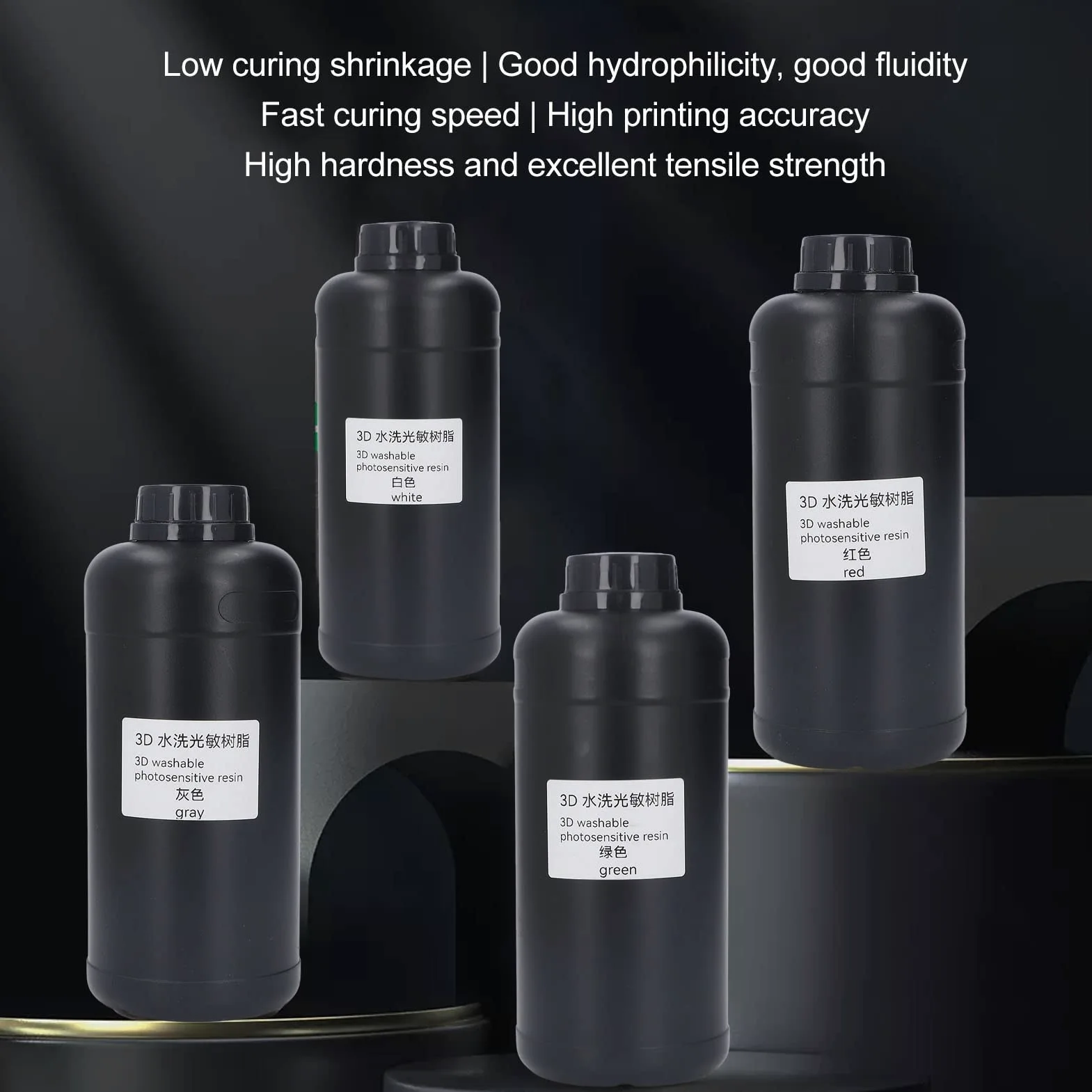 Resina Torvex, 1000 ml, lavable con agua, resina para impresoras 3D LCD DLP, fotopolímero de curado por luz para impresión de modelos. (Blanca)